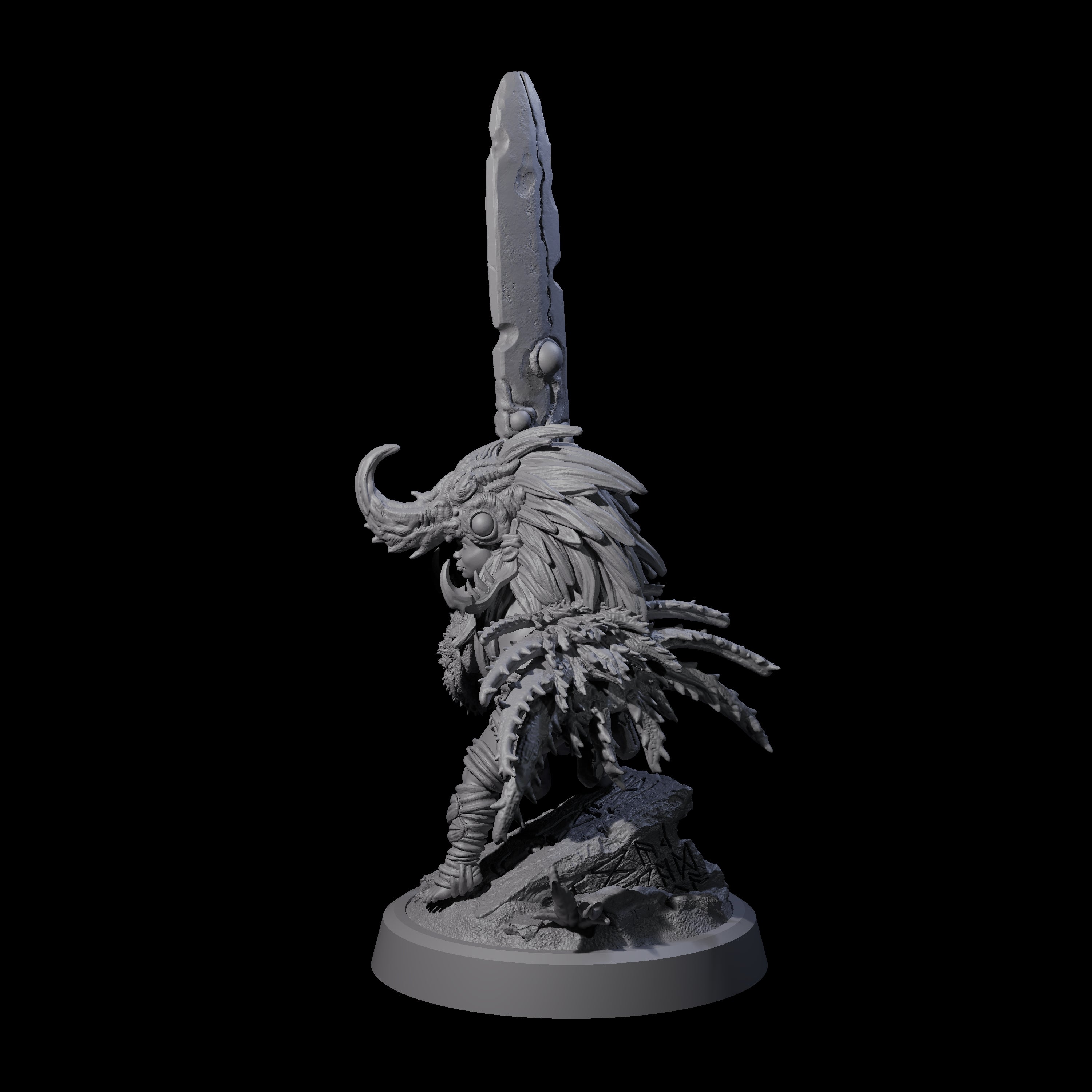 Aztec Inspired Halfing Fighter Miniature for Dungeons and Dragons, Pathfinder or other TTRPGs