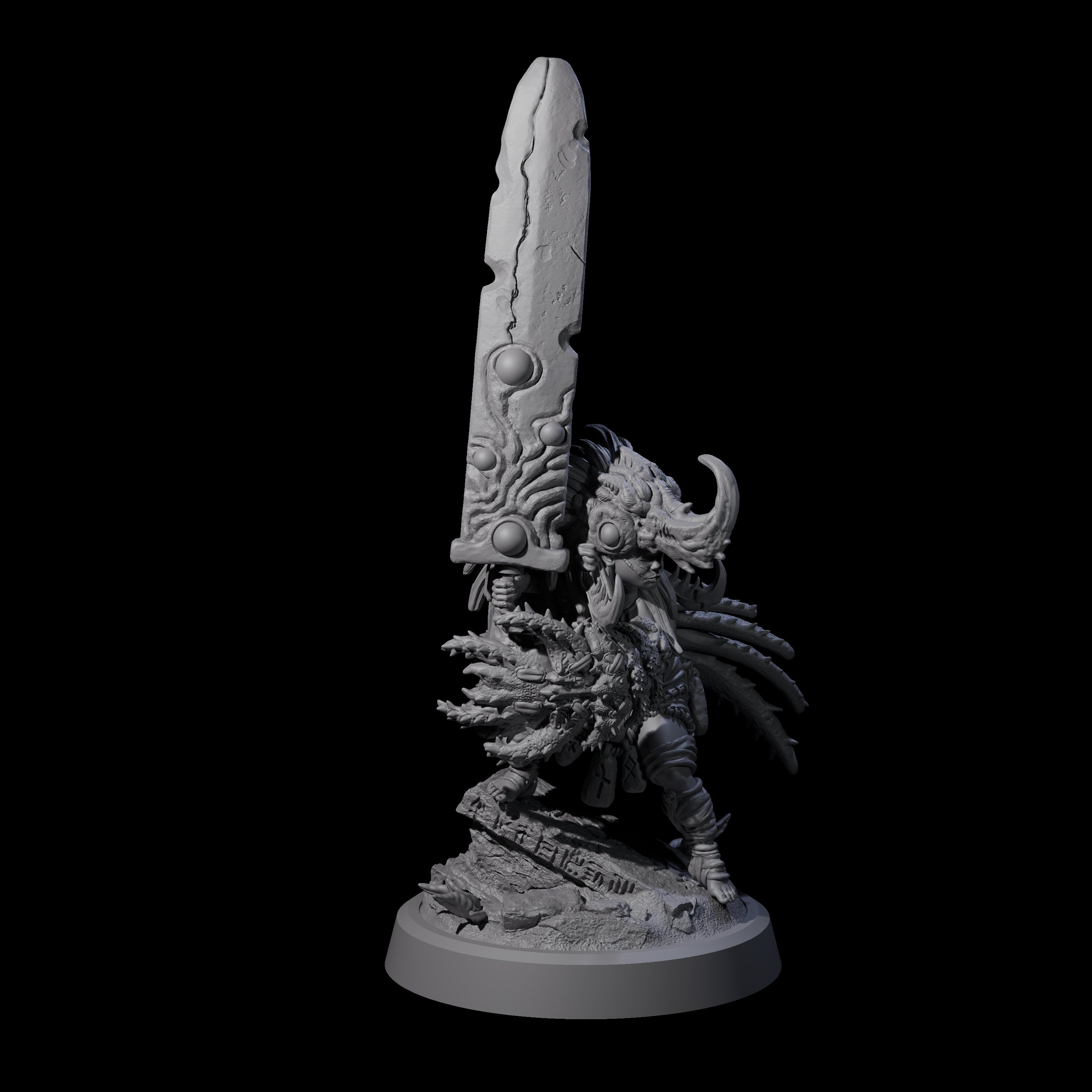 Aztec Inspired Halfing Fighter Miniature for Dungeons and Dragons, Pathfinder or other TTRPGs