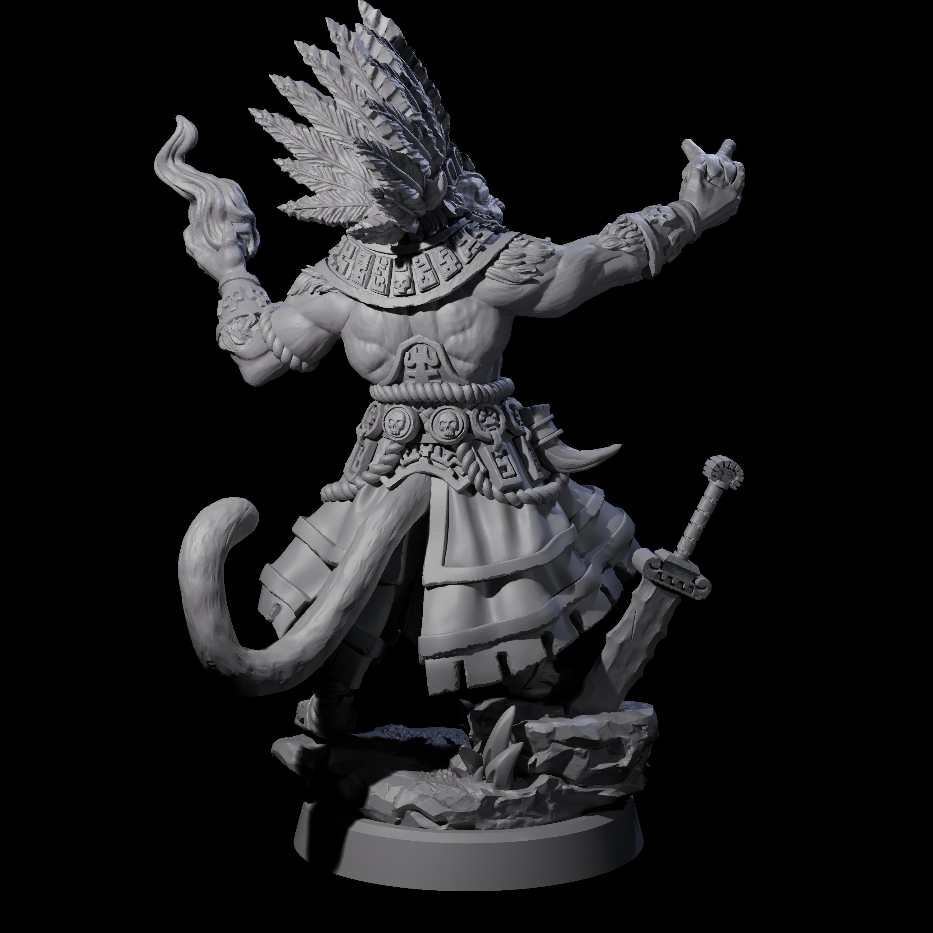 Aztec Inspired Leonin High Priest Miniature for Dungeons and Dragons, Pathfinder or other TTRPGs