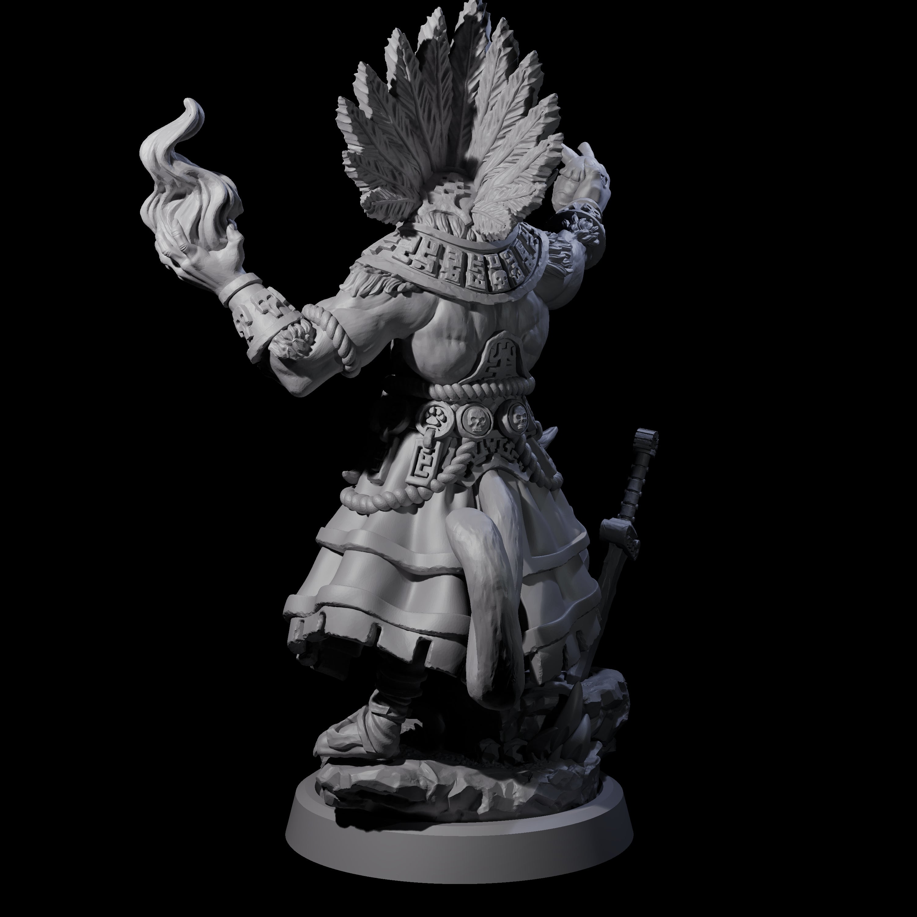 Aztec Inspired Leonin High Priest Miniature for Dungeons and Dragons, Pathfinder or other TTRPGs