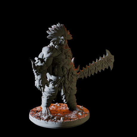 Aztec Ogre Miniature for Dungeons and Dragons, Pathfinder or other TTRPGs