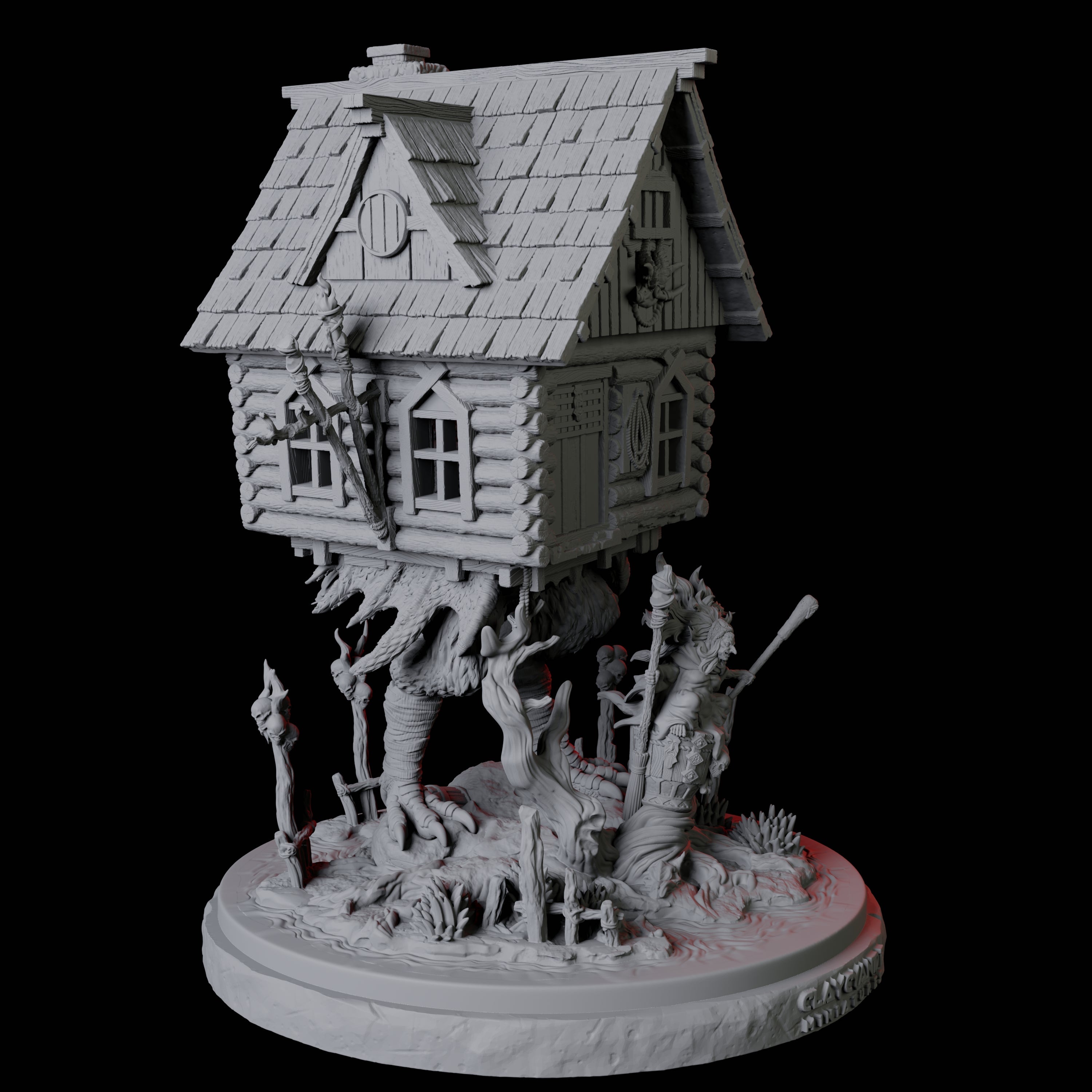 Baba Lysaga and the Creeping Hut Miniature for Dungeons and Dragons, Pathfinder or other TTRPGs