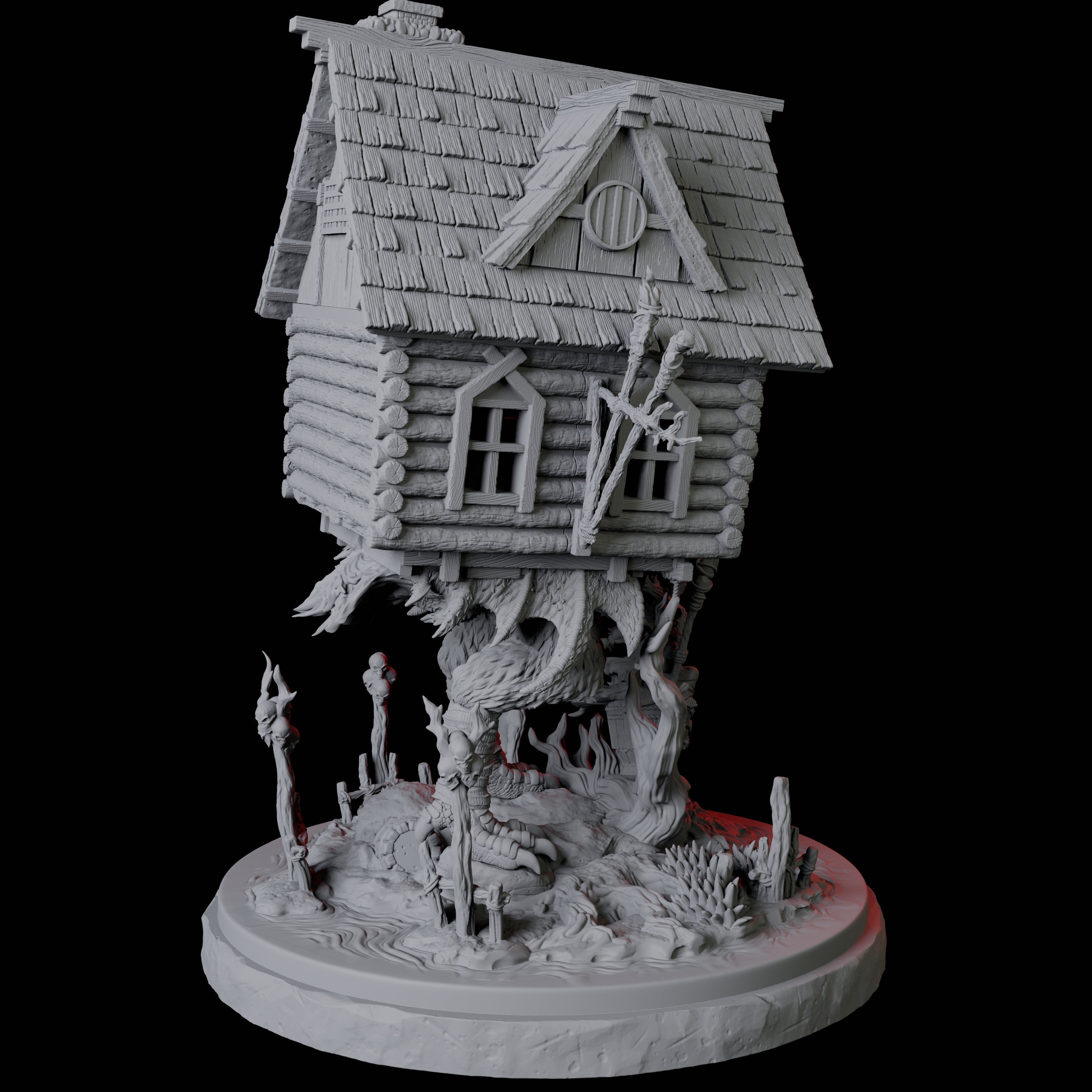 Baba Lysaga and the Creeping Hut Miniature for Dungeons and Dragons, Pathfinder or other TTRPGs