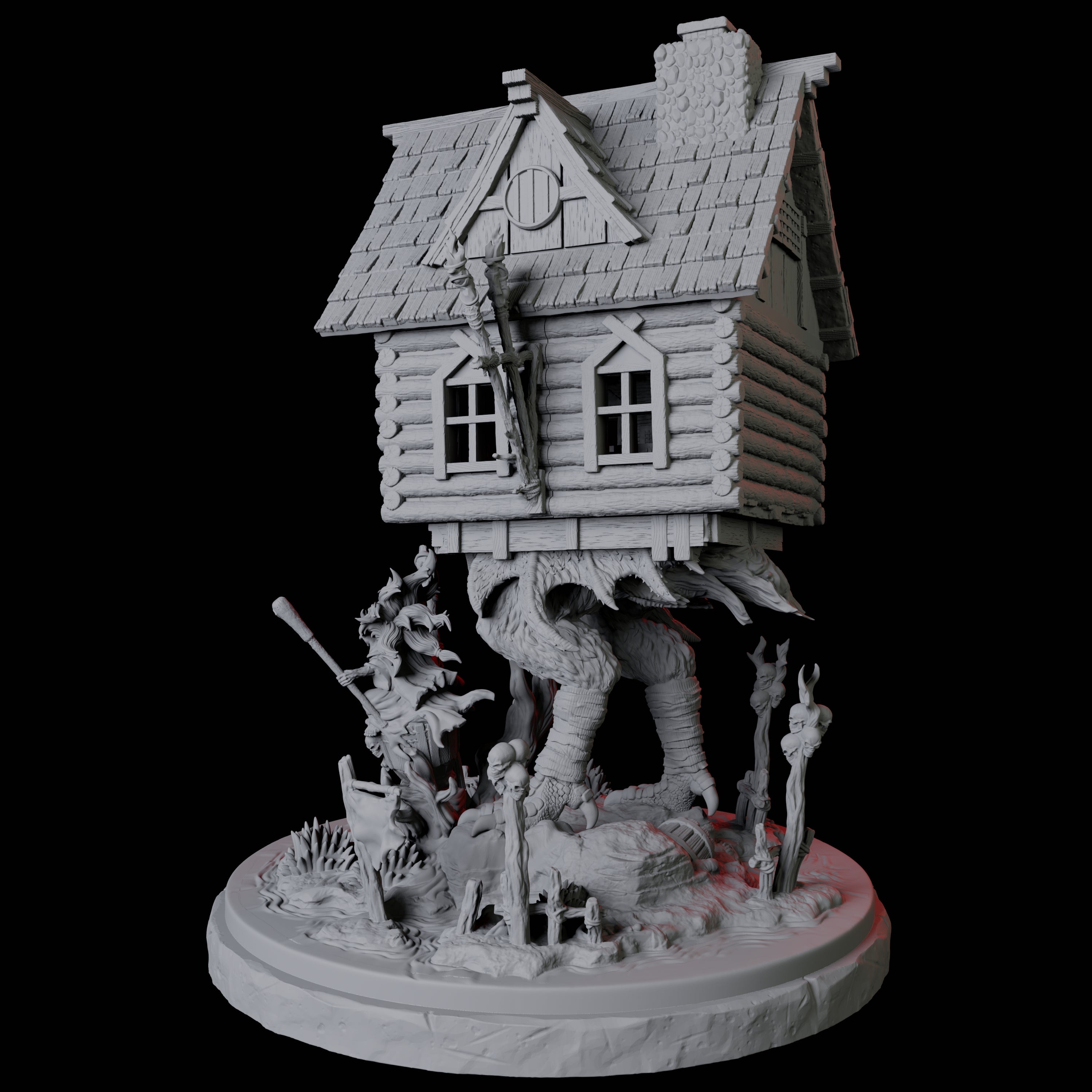 Baba Lysaga and the Creeping Hut Miniature for Dungeons and Dragons, Pathfinder or other TTRPGs