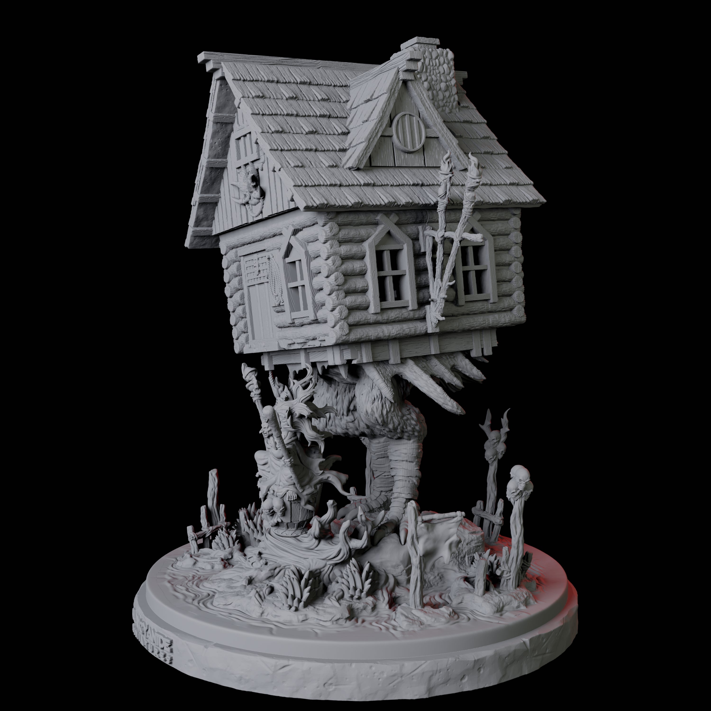 Baba Lysaga and the Creeping Hut Miniature for Dungeons and Dragons, Pathfinder or other TTRPGs