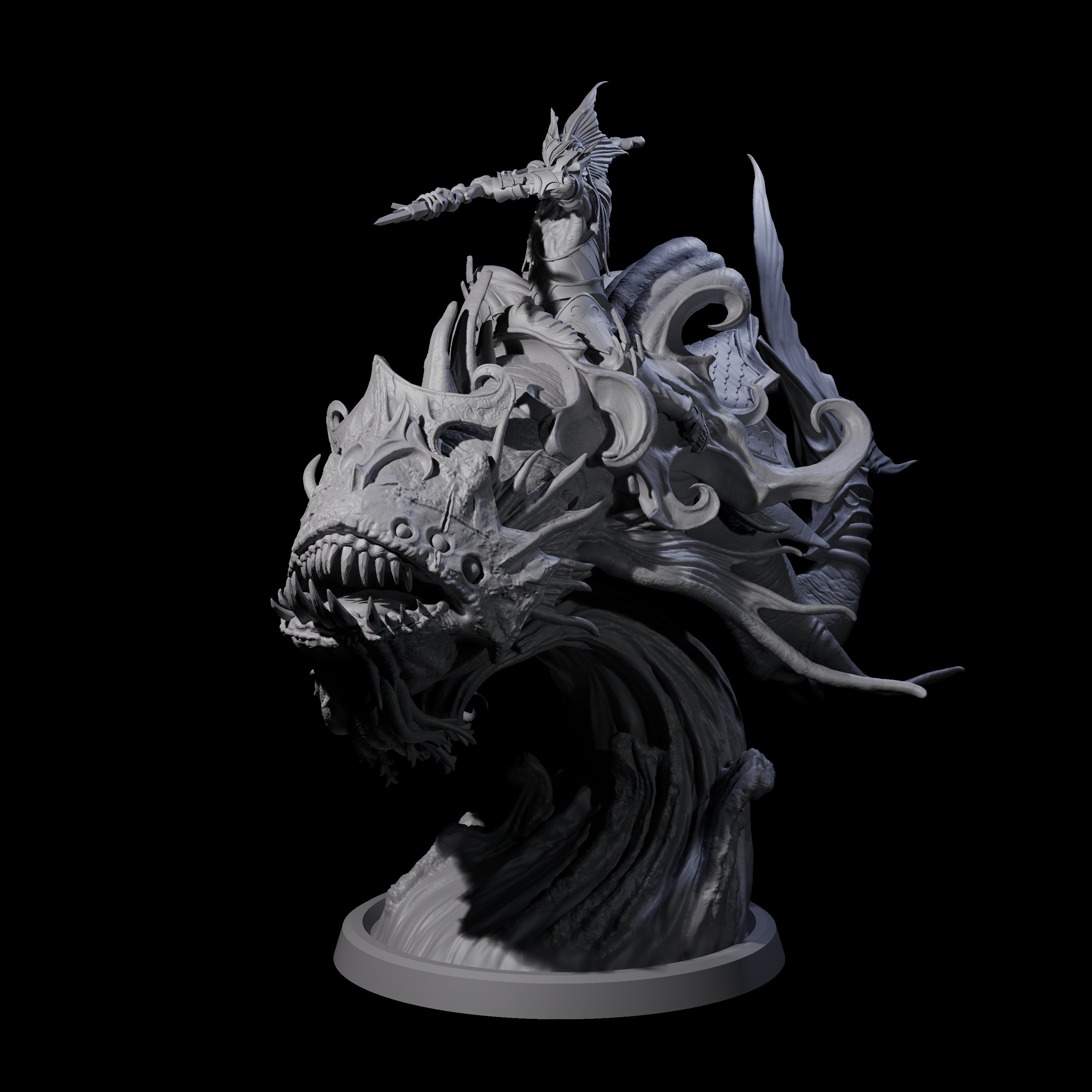 Balancing Myrmidon on Lanternfish A Miniature for Dungeons and Dragons, Pathfinder or other TTRPGs