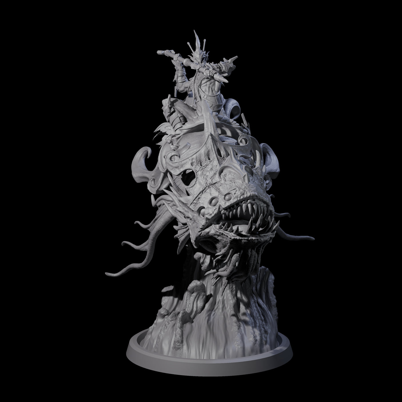 Balancing Myrmidon on Lanternfish A Miniature for Dungeons and Dragons, Pathfinder or other TTRPGs