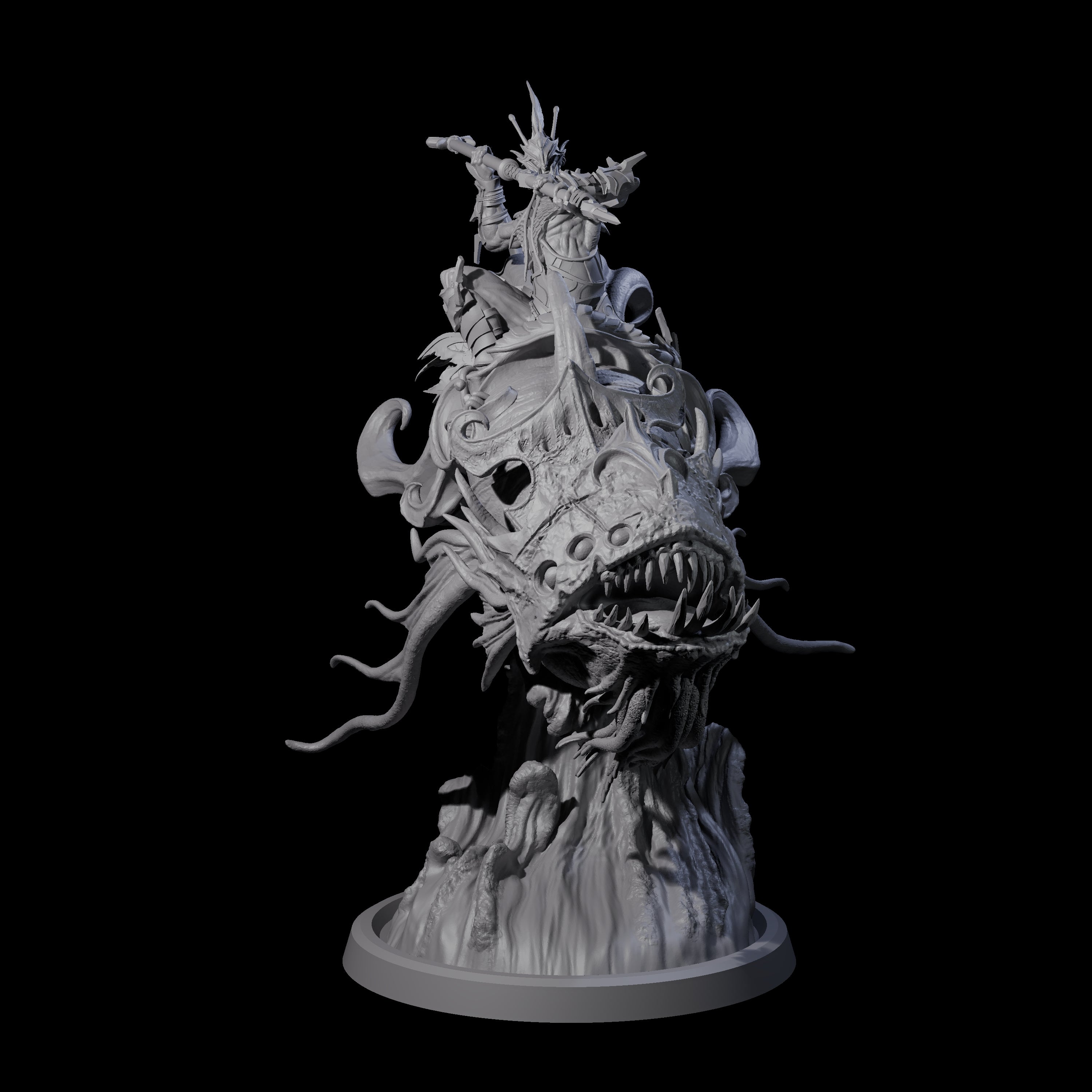 Balancing Myrmidon on Lanternfish A Miniature for Dungeons and Dragons, Pathfinder or other TTRPGs