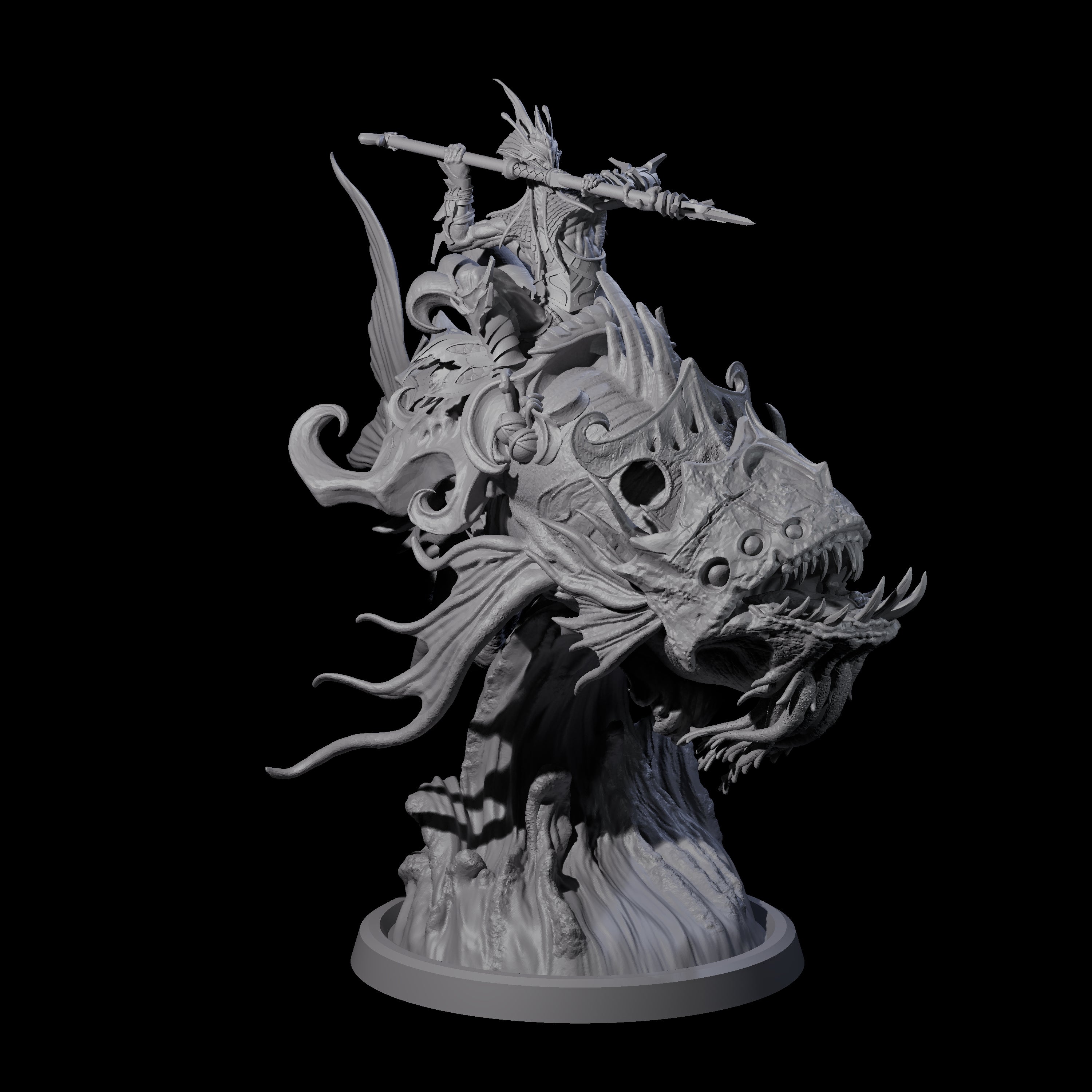 Balancing Myrmidon on Lanternfish A Miniature for Dungeons and Dragons, Pathfinder or other TTRPGs