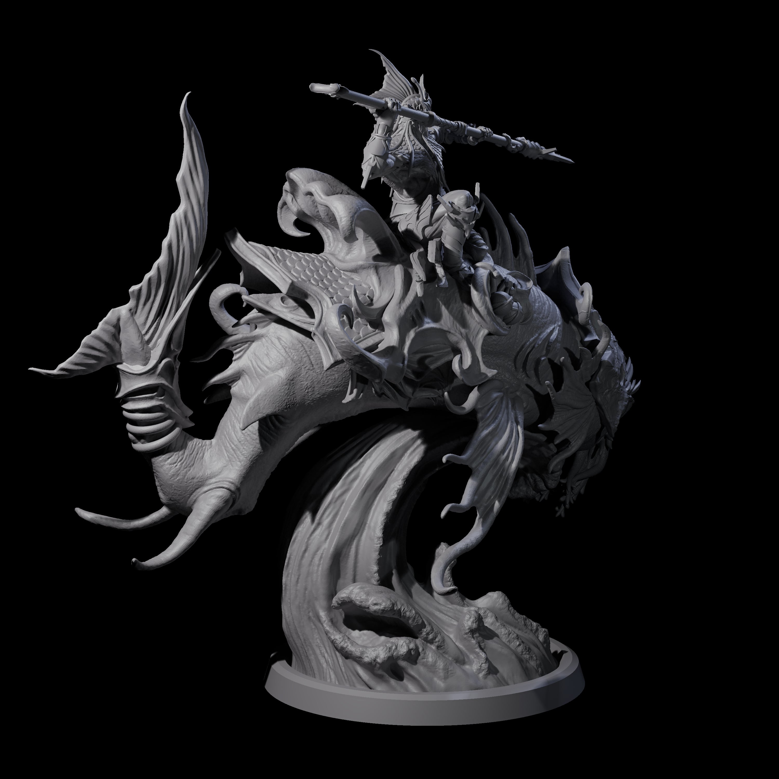 Balancing Myrmidon on Lanternfish A Miniature for Dungeons and Dragons, Pathfinder or other TTRPGs