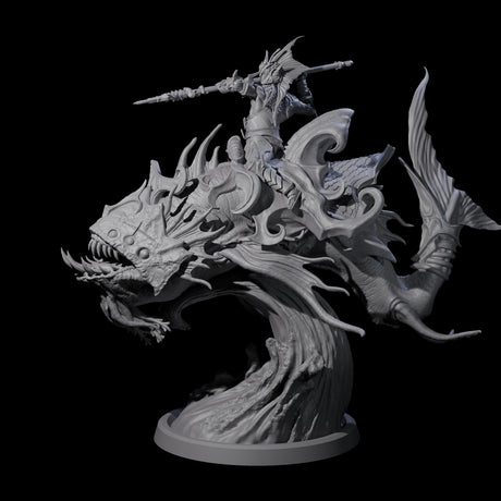 Balancing Myrmidon on Lanternfish A Miniature for Dungeons and Dragons, Pathfinder or other TTRPGs