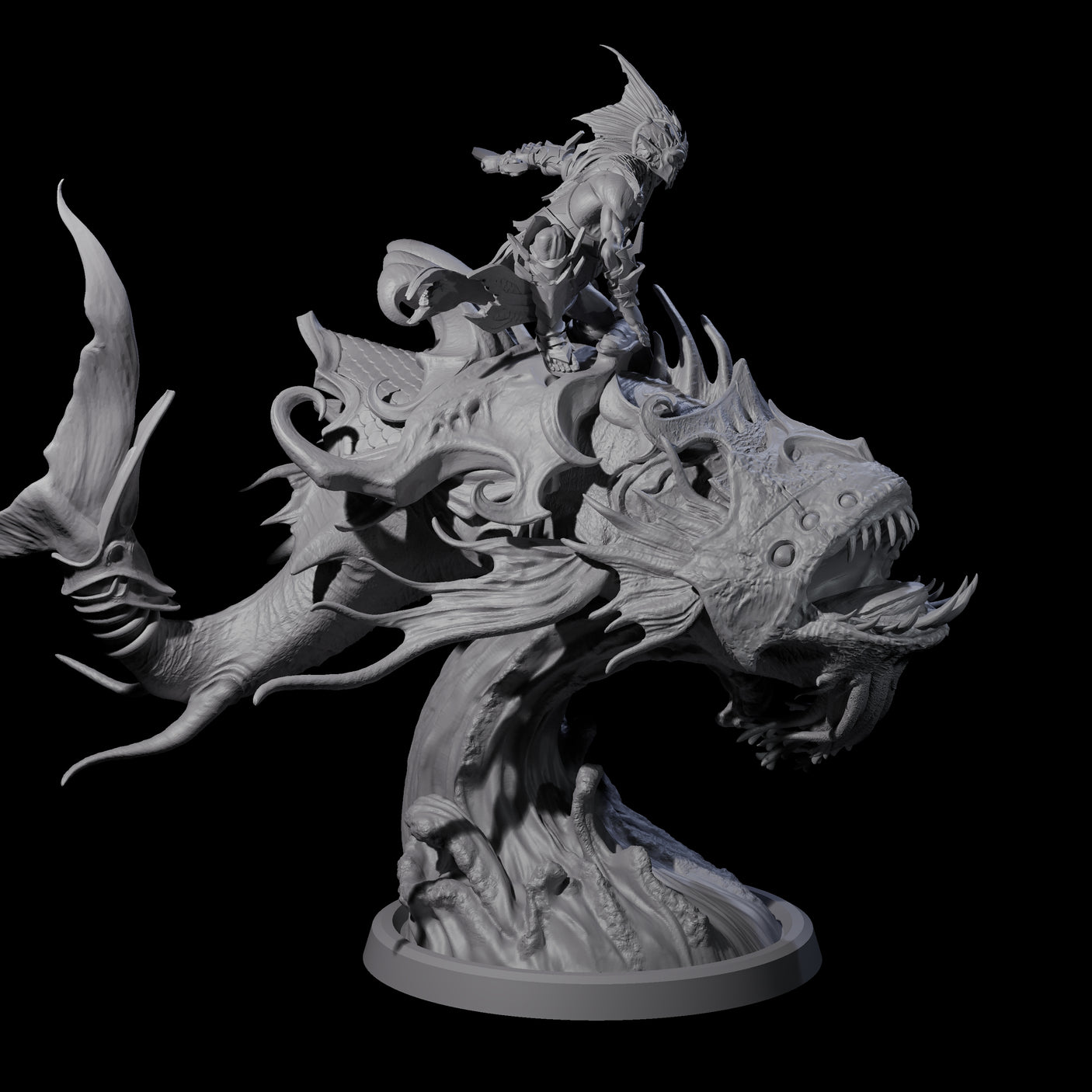 Balancing Myrmidon on Lanternfish B Miniature for Dungeons and Dragons, Pathfinder or other TTRPGs