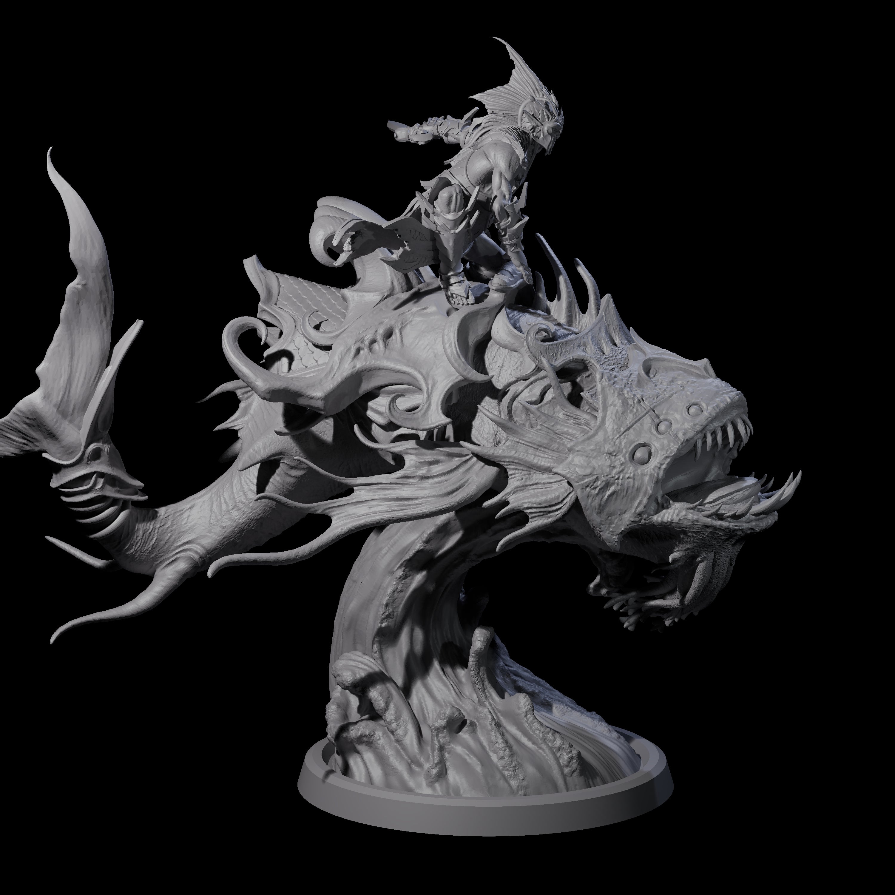 Balancing Myrmidon on Lanternfish B Miniature for Dungeons and Dragons, Pathfinder or other TTRPGs