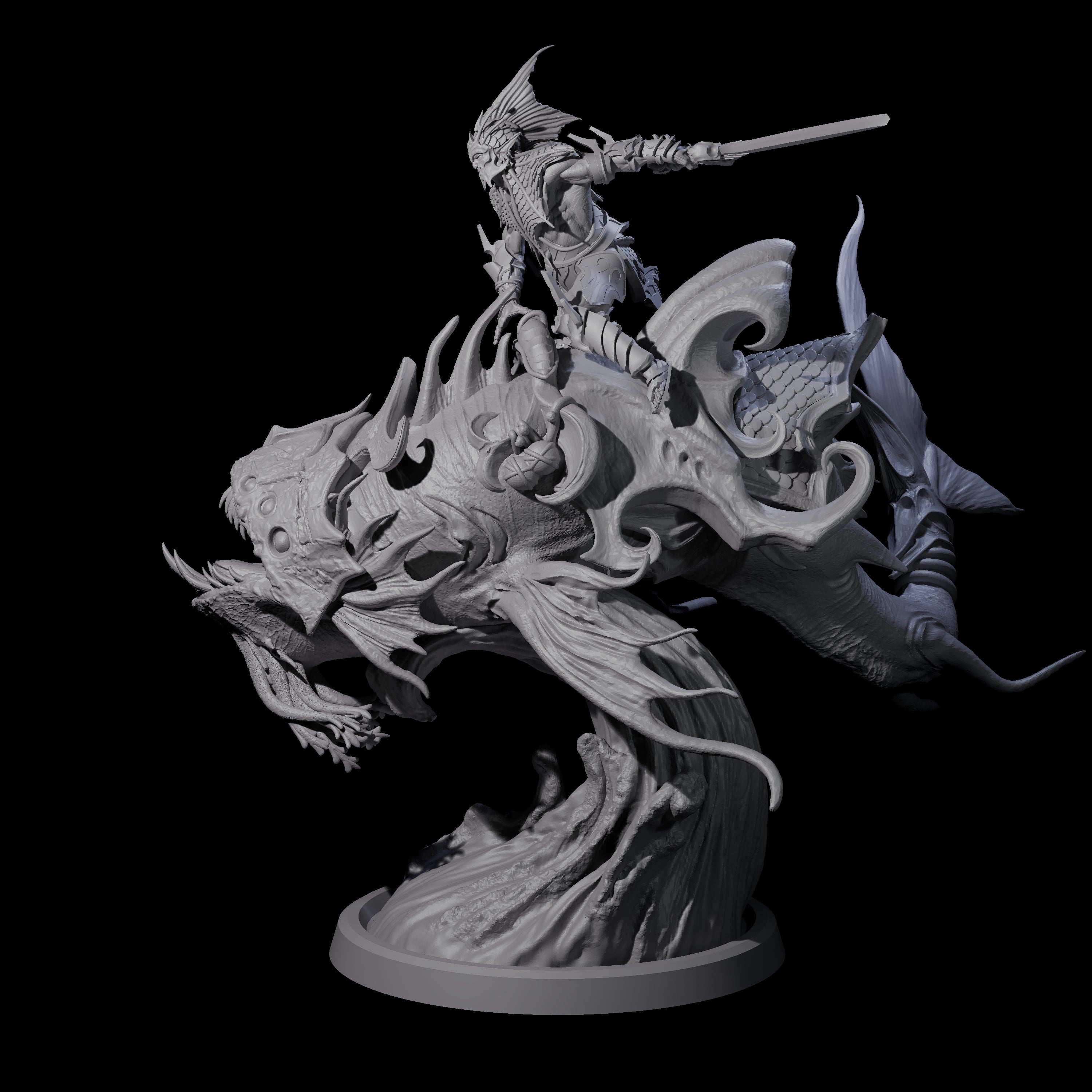 Balancing Myrmidon on Lanternfish B Miniature for Dungeons and Dragons, Pathfinder or other TTRPGs