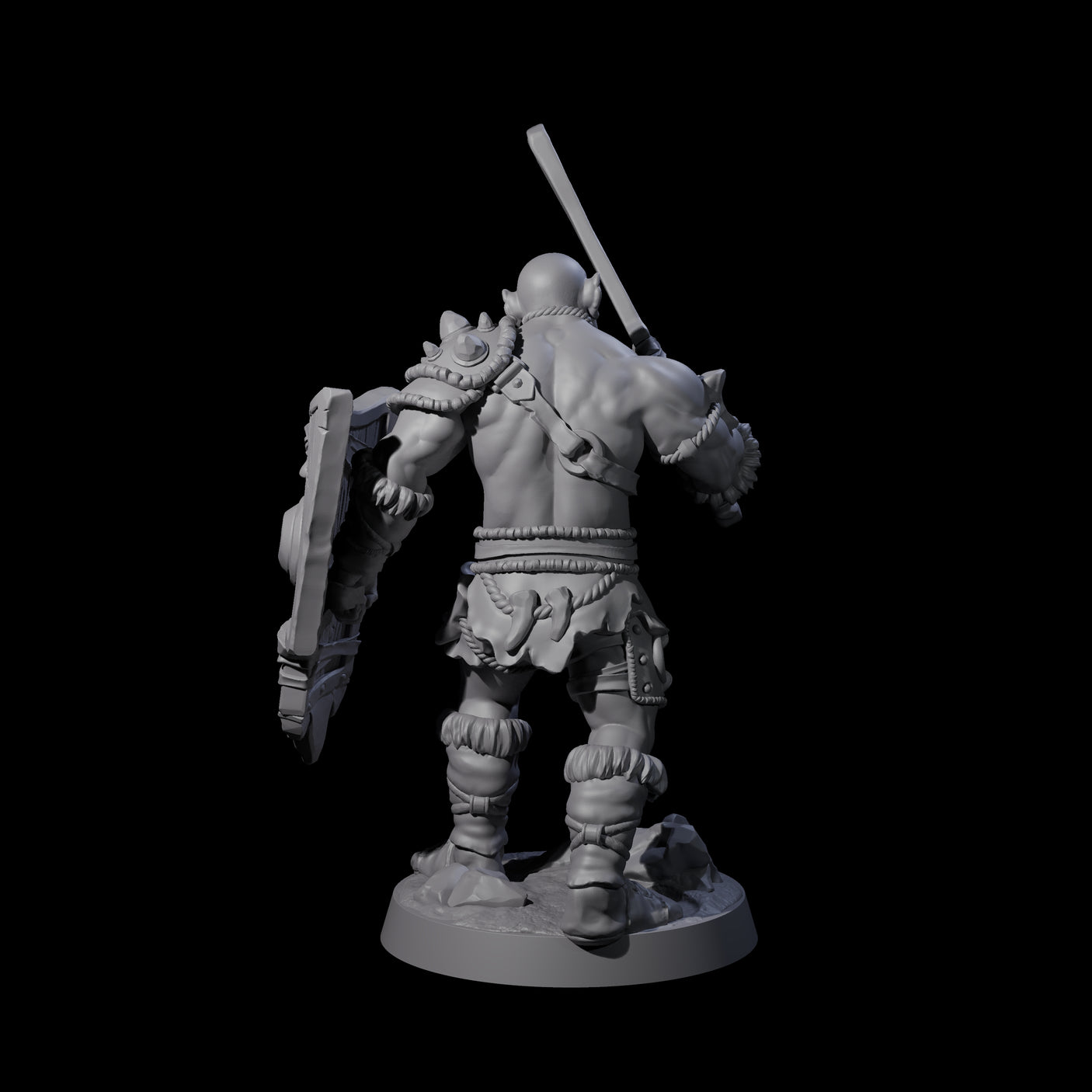 Bald Orc A Miniature for Dungeons and Dragons, Pathfinder or other TTRPGs