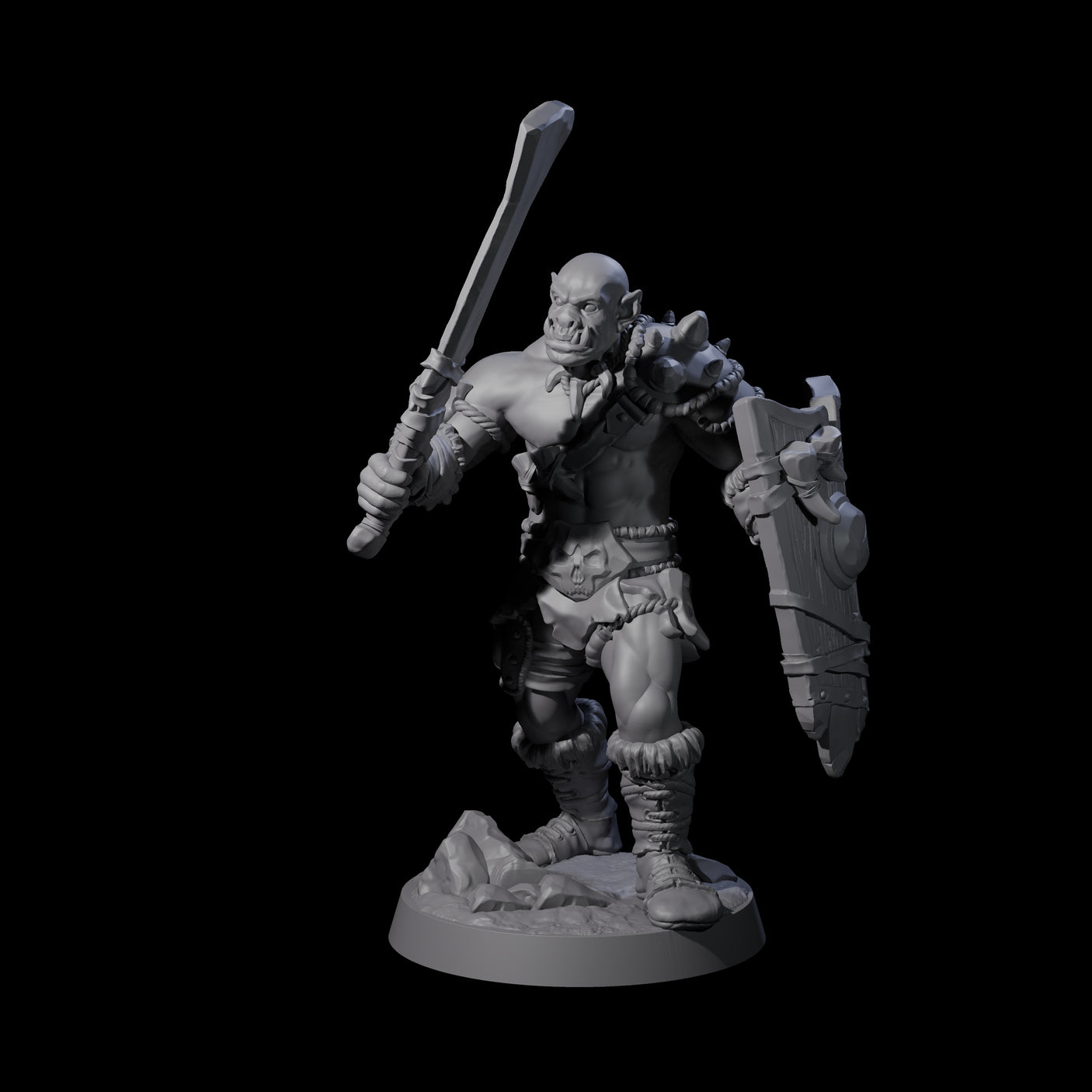Bald Orc A Miniature for Dungeons and Dragons, Pathfinder or other TTRPGs