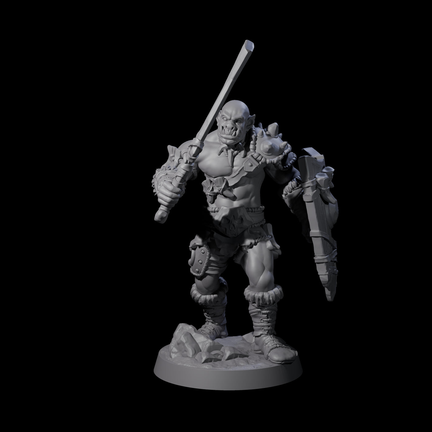 Bald Orc A Miniature for Dungeons and Dragons, Pathfinder or other TTRPGs