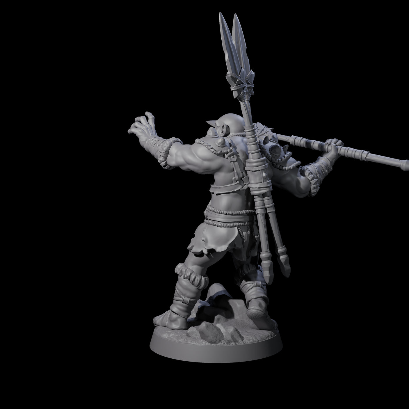 Bald Orc C Miniature for Dungeons and Dragons, Pathfinder or other TTRPGs