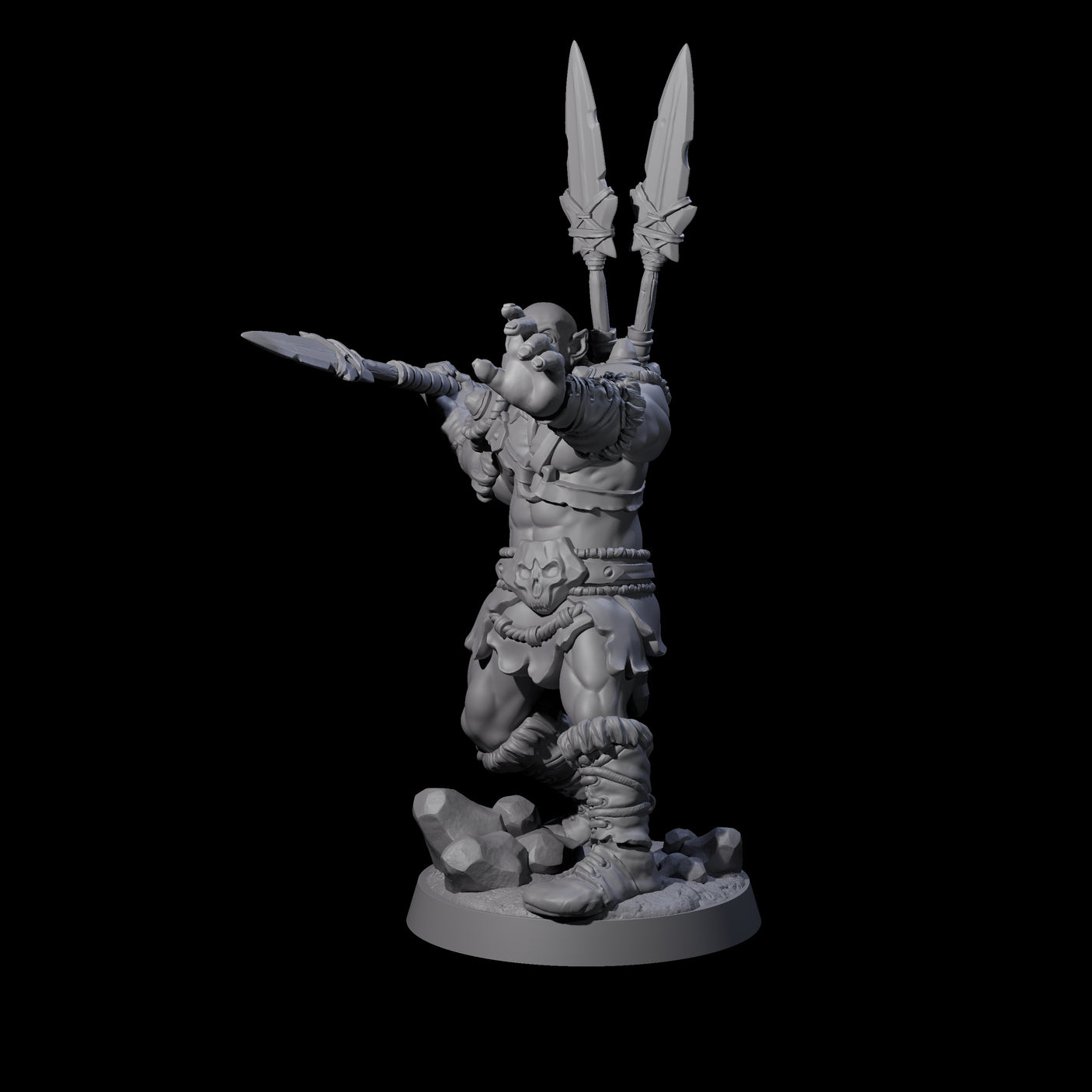 Bald Orc C Miniature for Dungeons and Dragons, Pathfinder or other TTRPGs