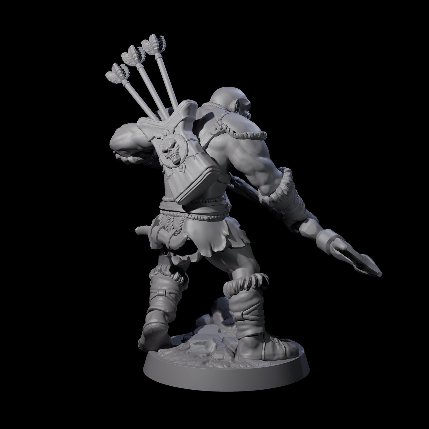 Bald Orc D Miniature for Dungeons and Dragons, Pathfinder or other TTRPGs