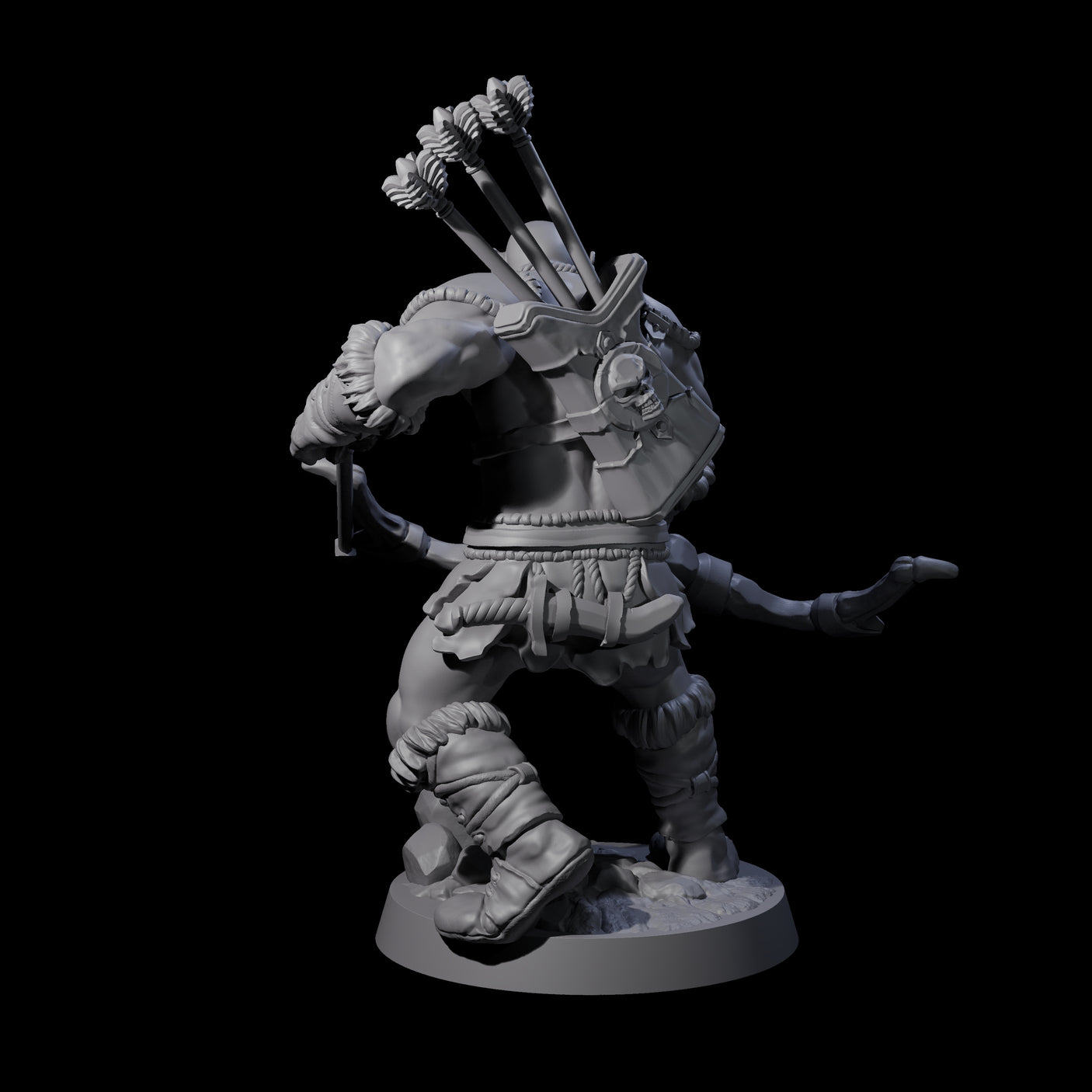 Bald Orc D Miniature for Dungeons and Dragons, Pathfinder or other TTRPGs