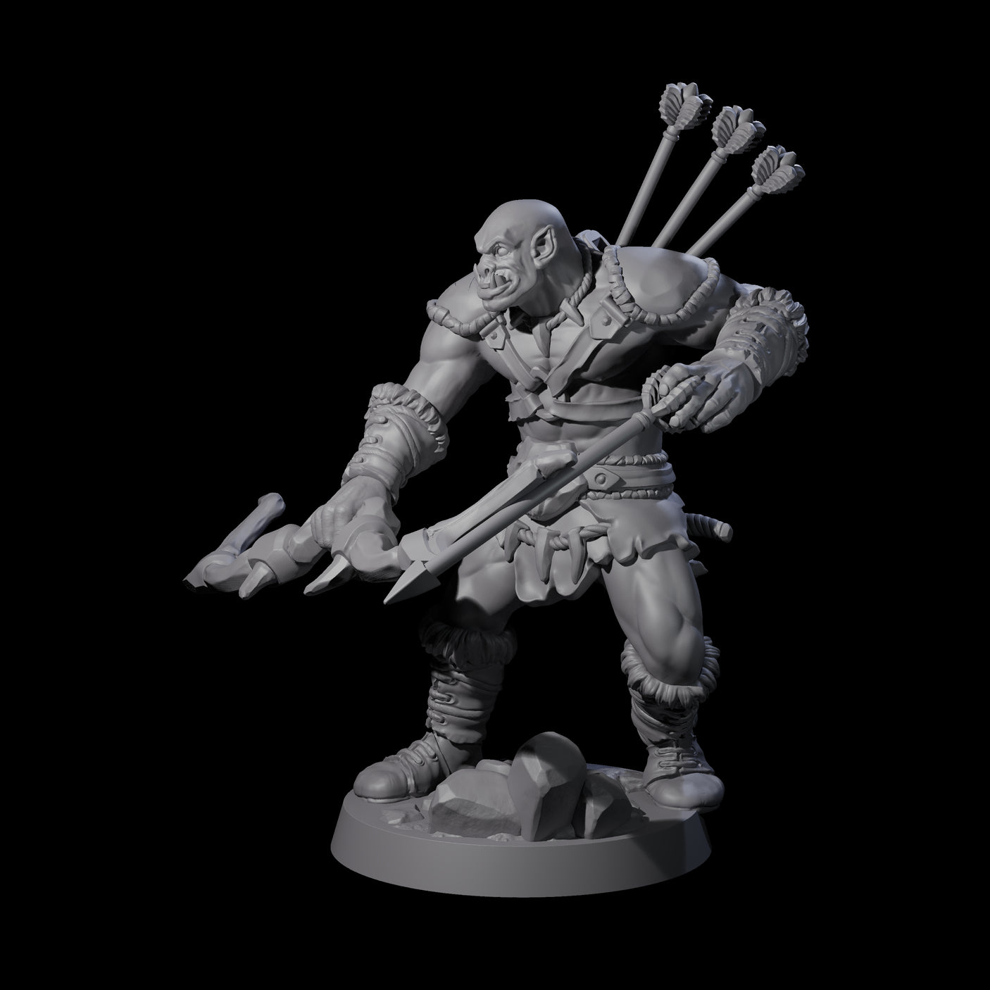 Bald Orc D Miniature for Dungeons and Dragons, Pathfinder or other TTRPGs