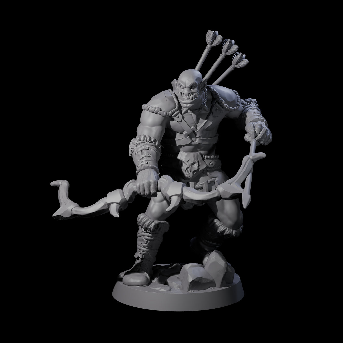 Bald Orc D Miniature for Dungeons and Dragons, Pathfinder or other TTRPGs