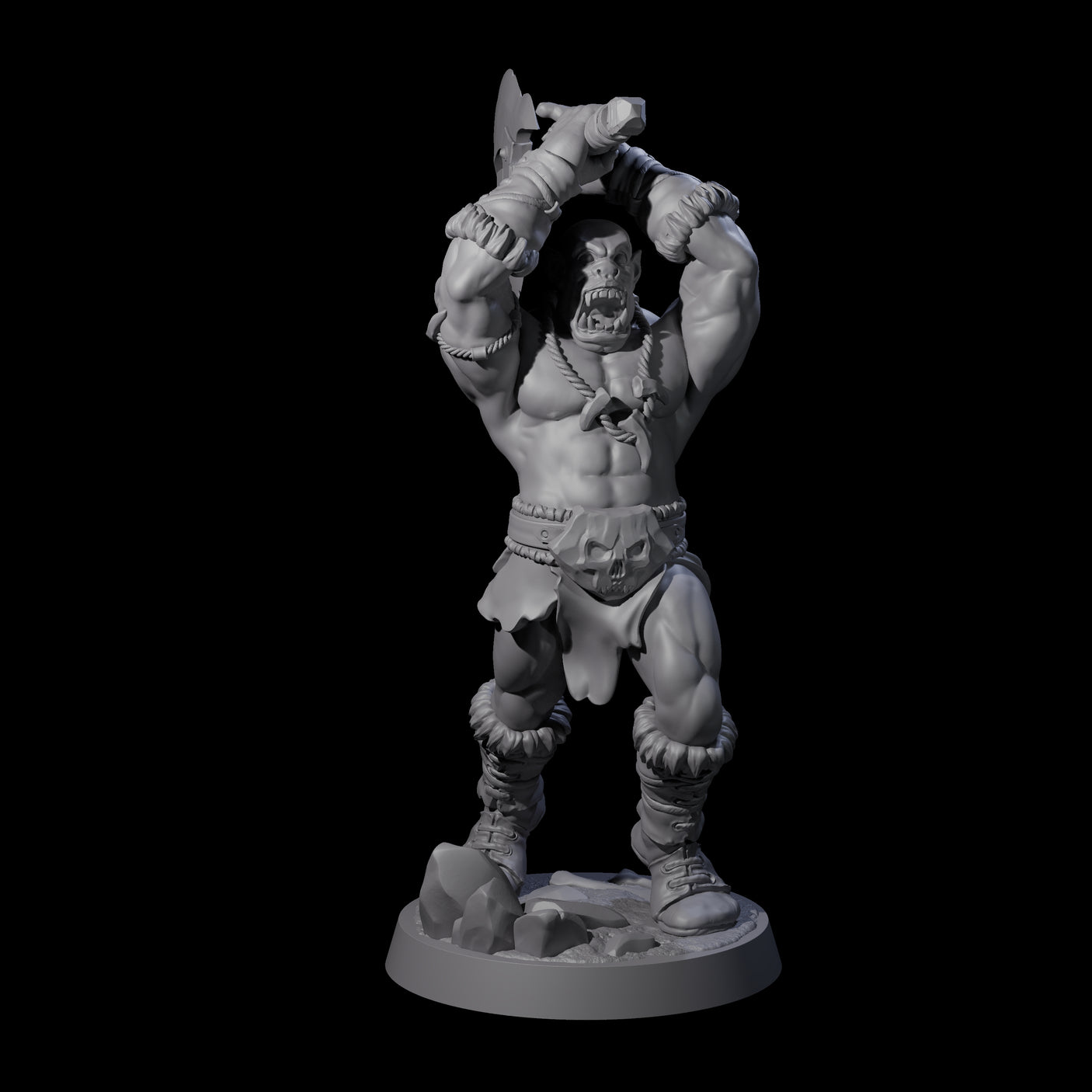 Bald Orc E Miniature for Dungeons and Dragons, Pathfinder or other TTRPGs
