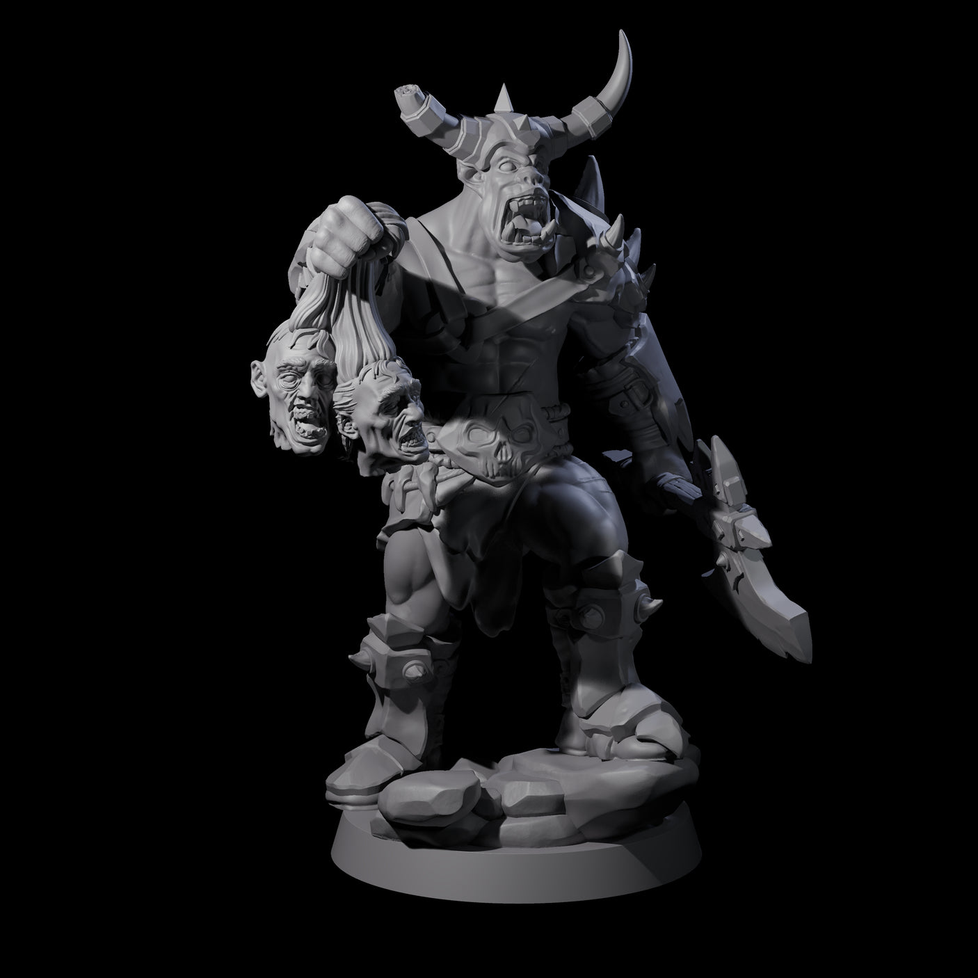 Bald Orc F Miniature for Dungeons and Dragons, Pathfinder or other TTRPGs