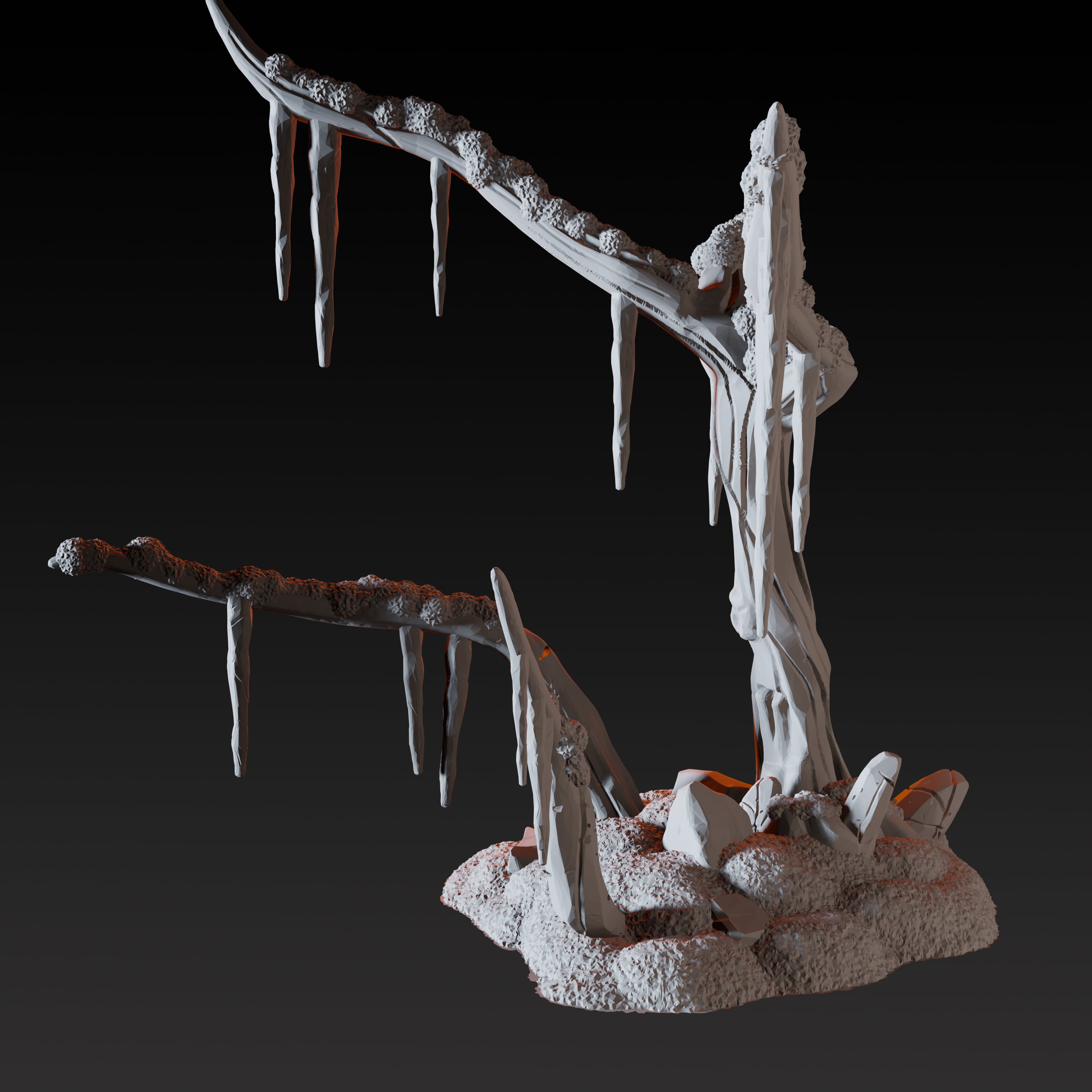 Bald Tree with Icicles - Arctic Scatter Terrain Miniature for Dungeons and Dragons - Myth Forged