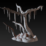Bald Tree with Icicles Miniature for Dungeons and Dragons, Pathfinder or other TTRPGs