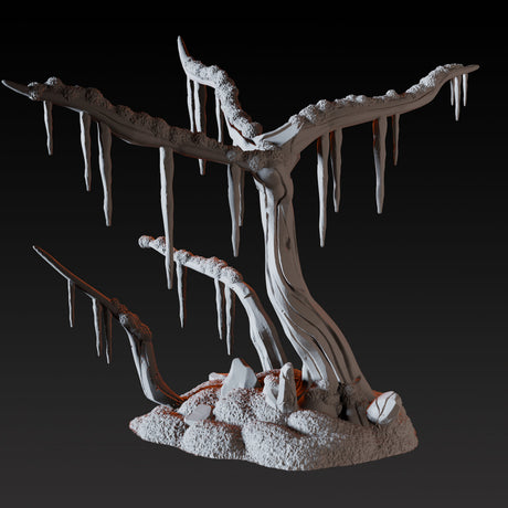 Bald Tree with Icicles Miniature for Dungeons and Dragons, Pathfinder or other TTRPGs