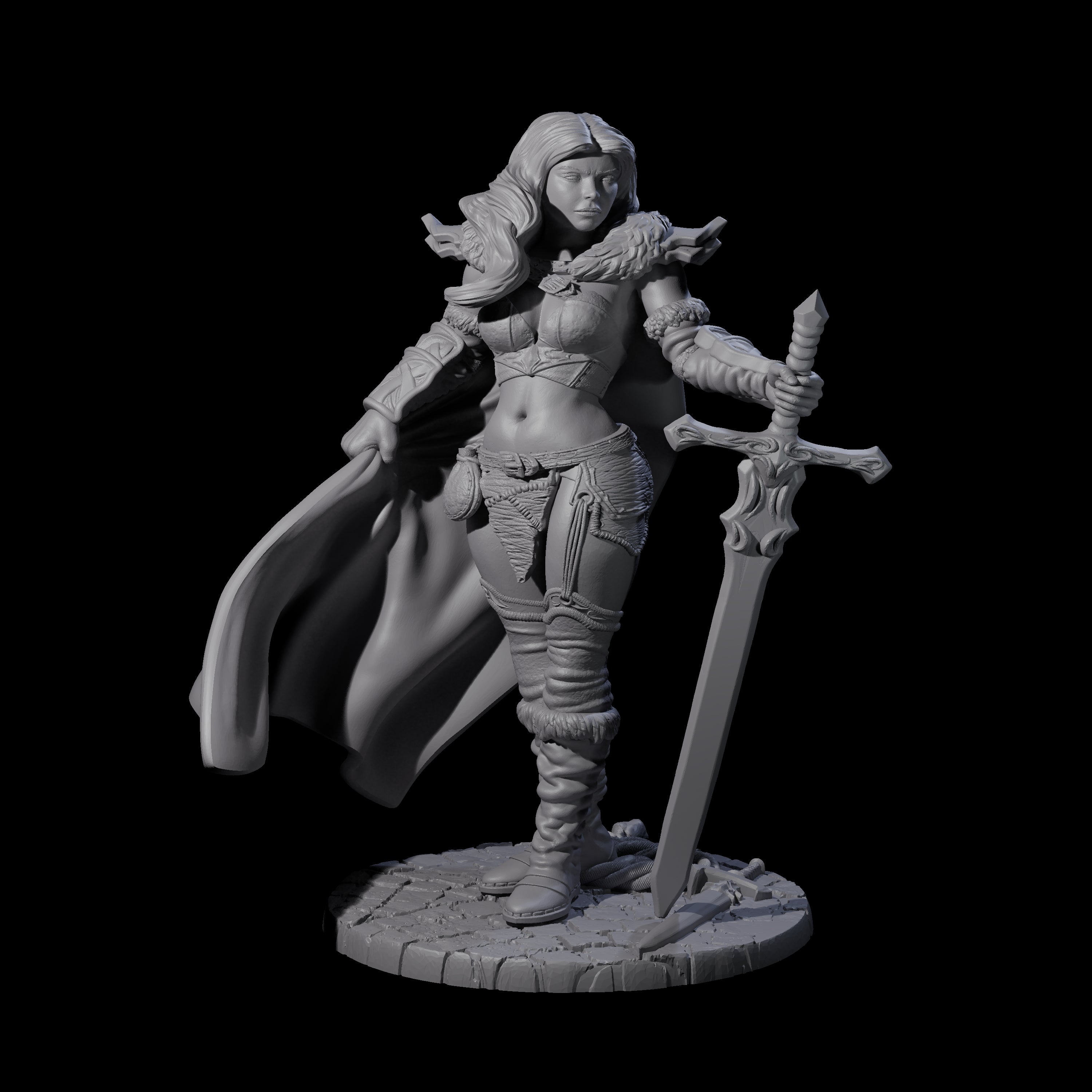 Baleth - Cloaked Fighter Miniature for Dungeons and Dragons, Pathfinder or other TTRPGs