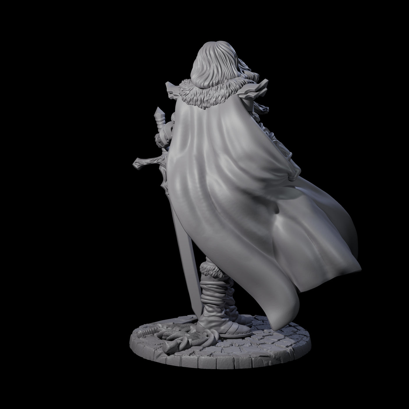 Baleth - Cloaked Fighter Miniature for Dungeons and Dragons, Pathfinder or other TTRPGs