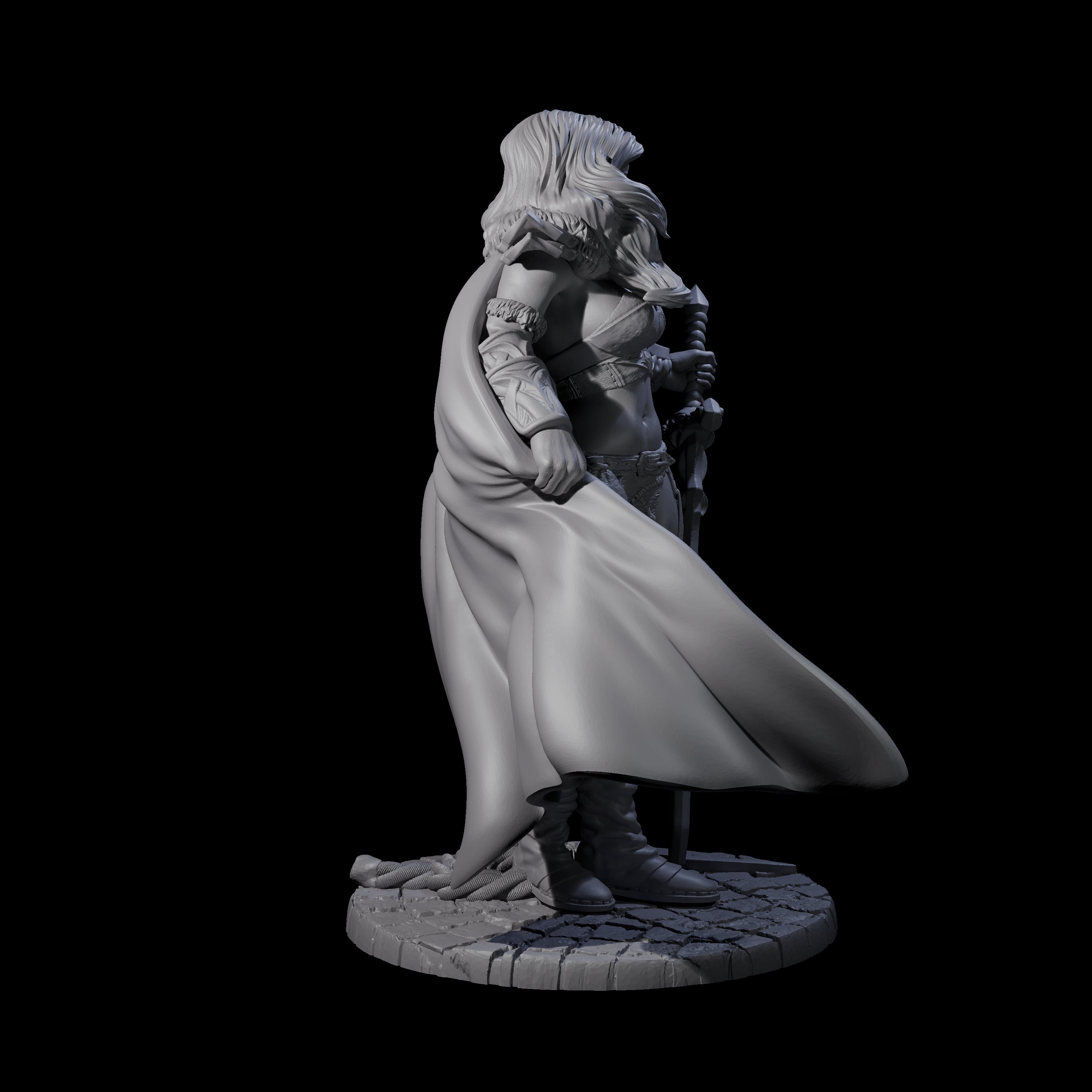 Baleth - Cloaked Fighter Miniature for Dungeons and Dragons, Pathfinder or other TTRPGs