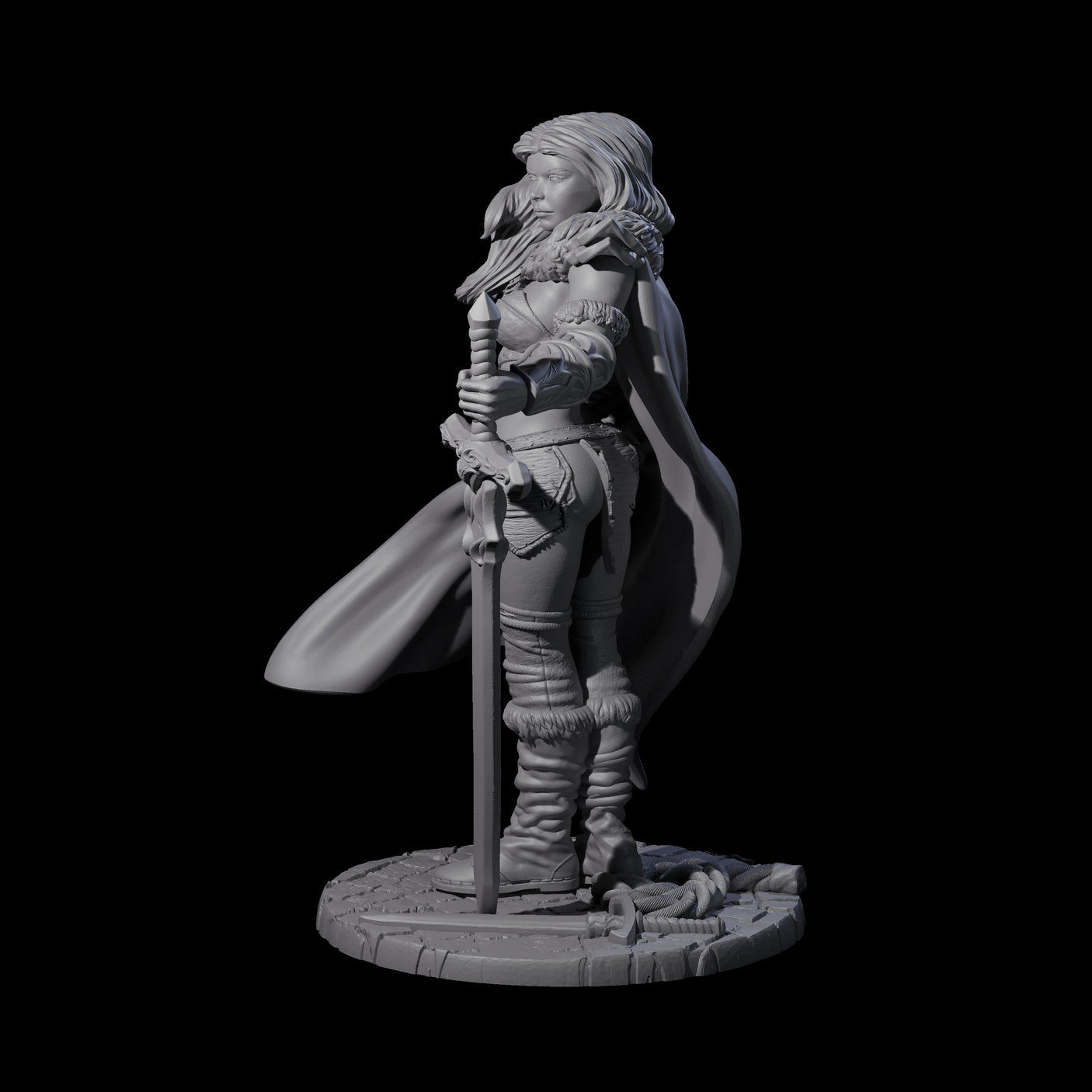 Baleth - Cloaked Fighter Miniature for Dungeons and Dragons, Pathfinder or other TTRPGs