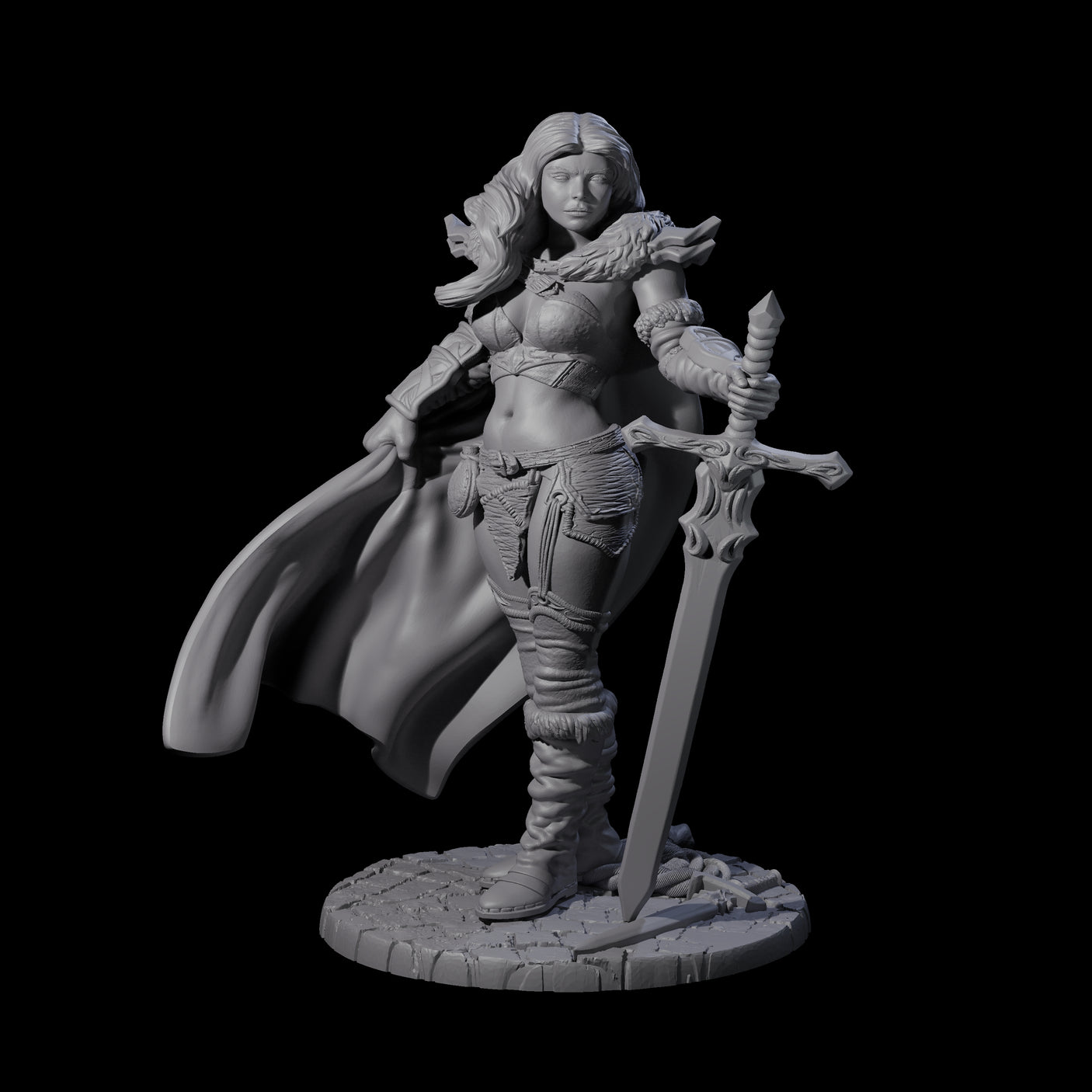 Baleth - Cloaked Fighter Miniature for Dungeons and Dragons, Pathfinder or other TTRPGs