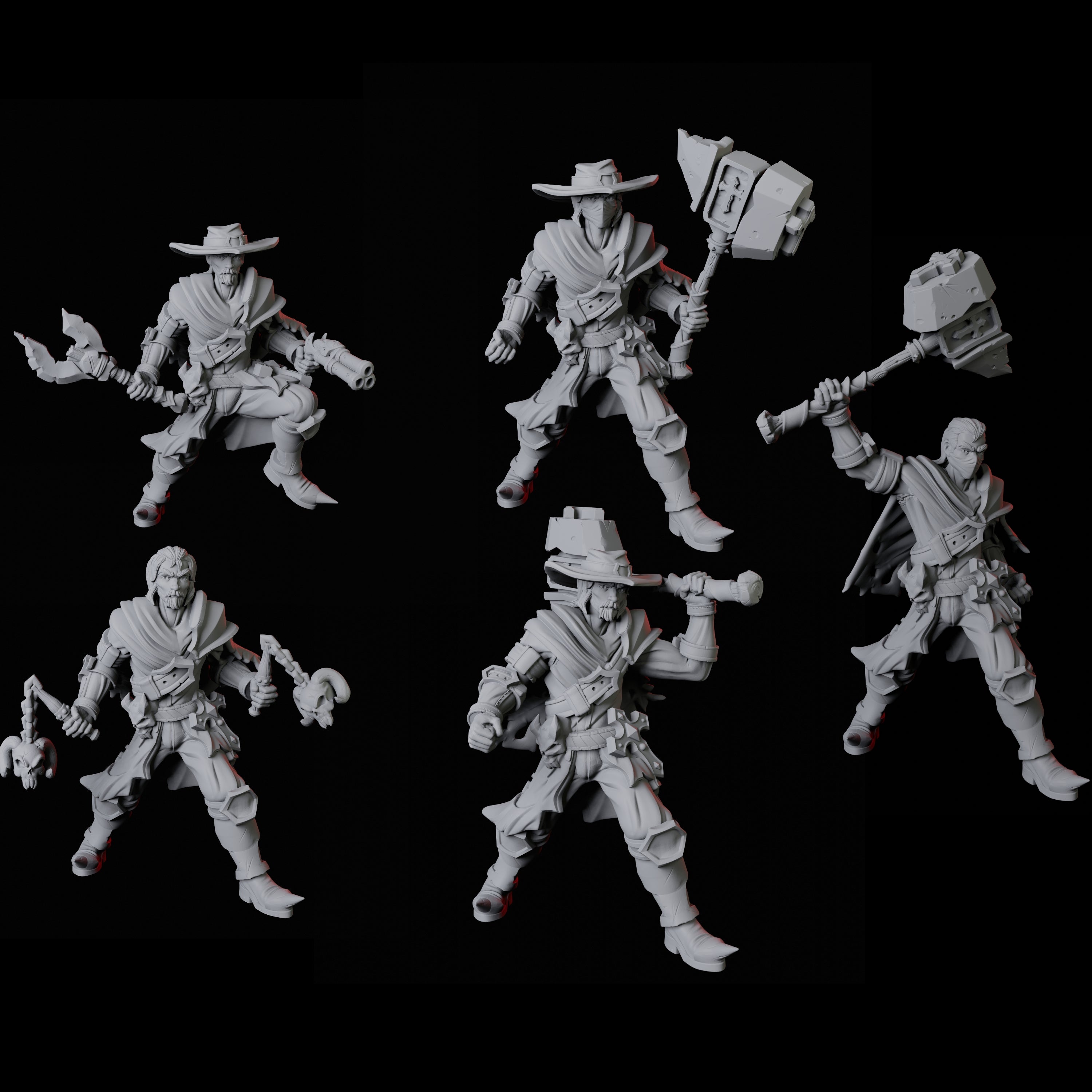 Band of Armed Ruffians Miniature for Dungeons and Dragons, Pathfinder or other TTRPGs