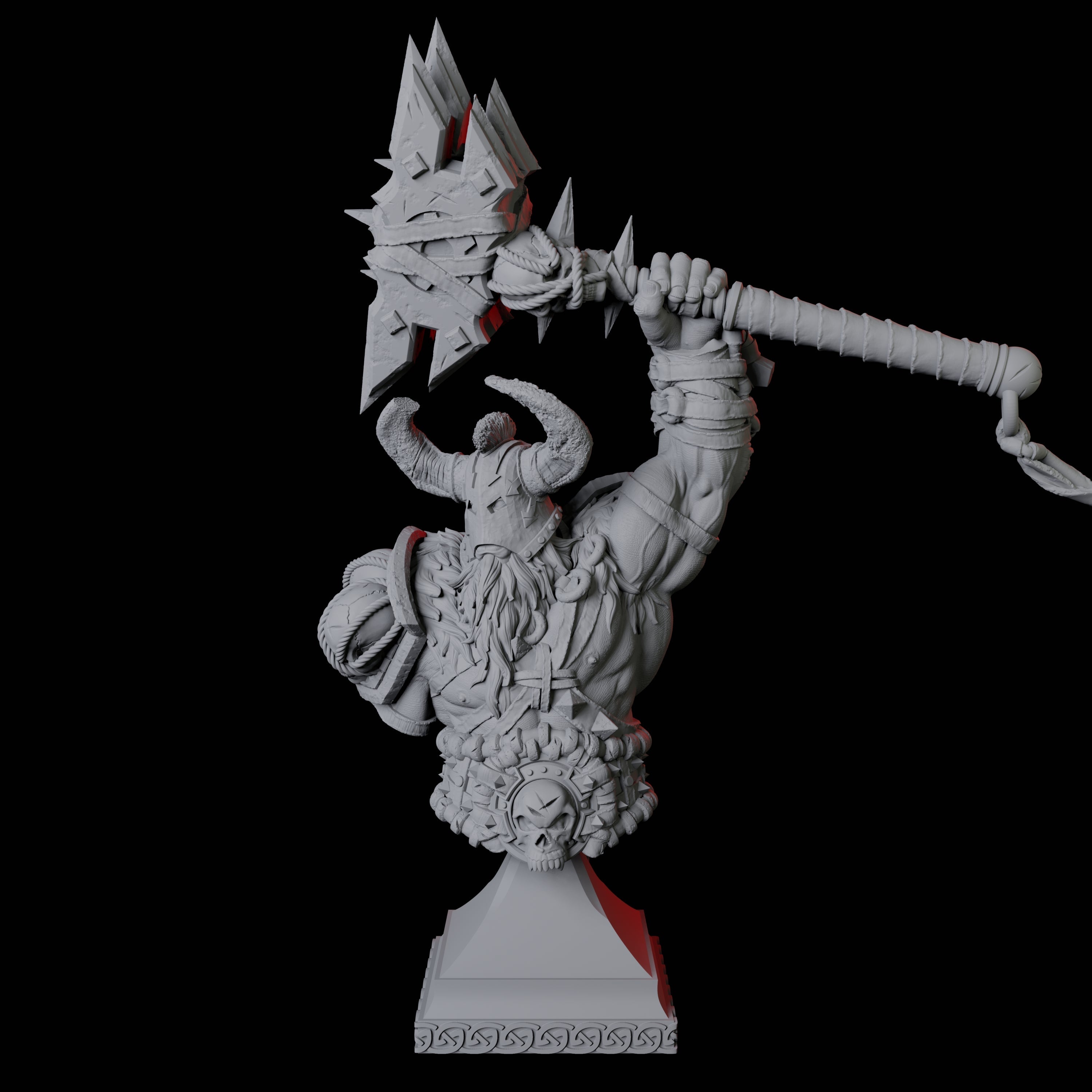 Barbarian Bust Miniature for Dungeons and Dragons