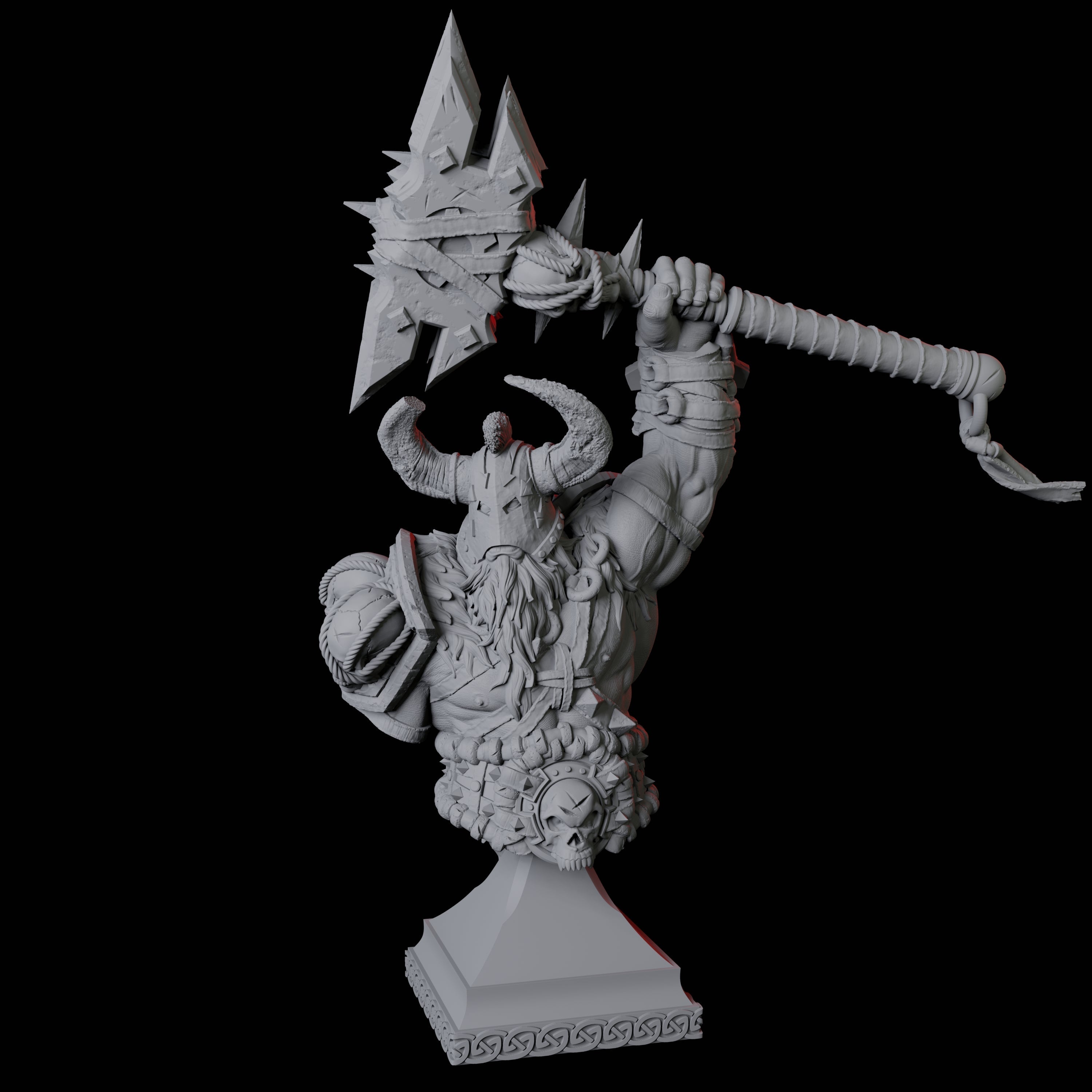 Barbarian Bust Miniature for Dungeons and Dragons