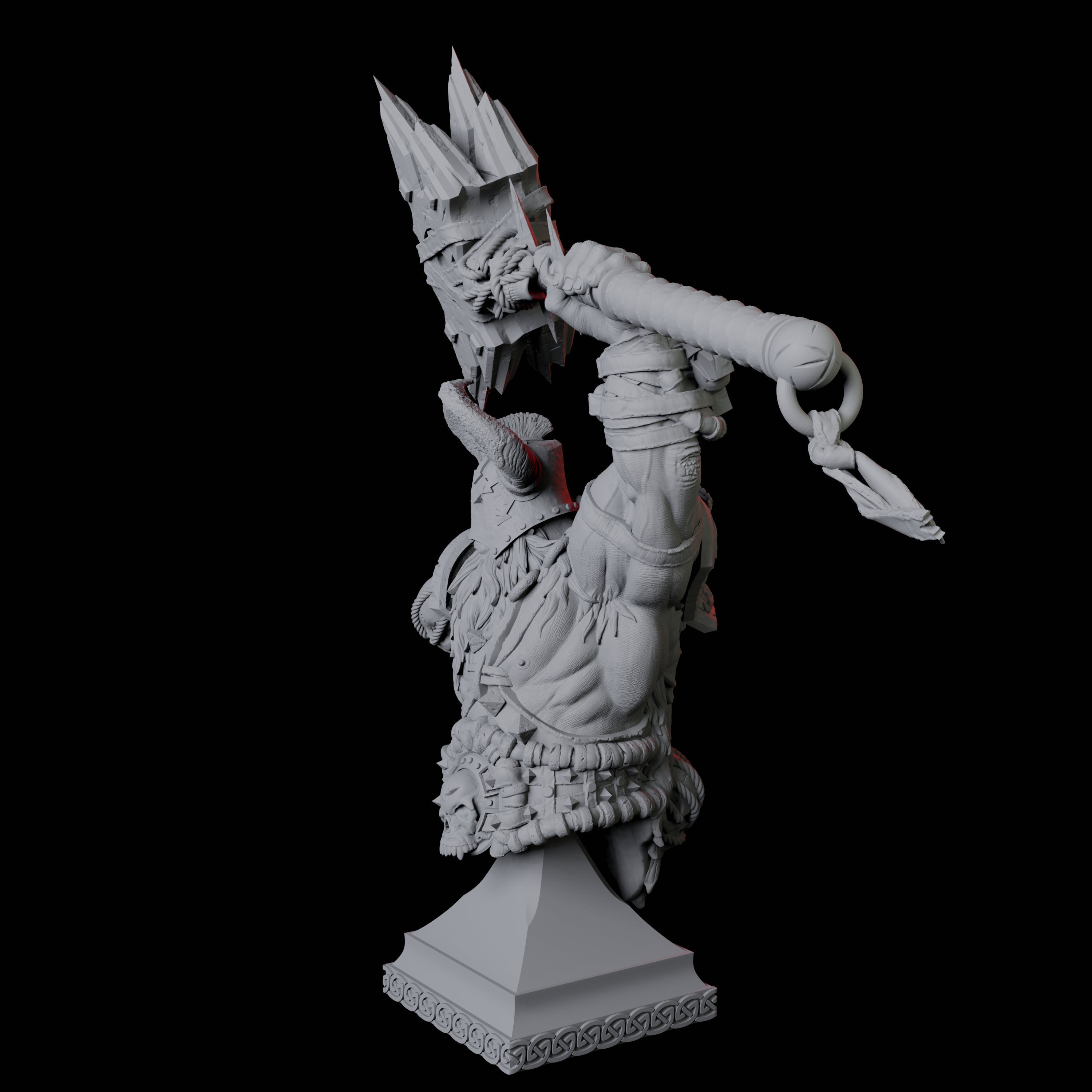 Barbarian Bust Miniature for Dungeons and Dragons