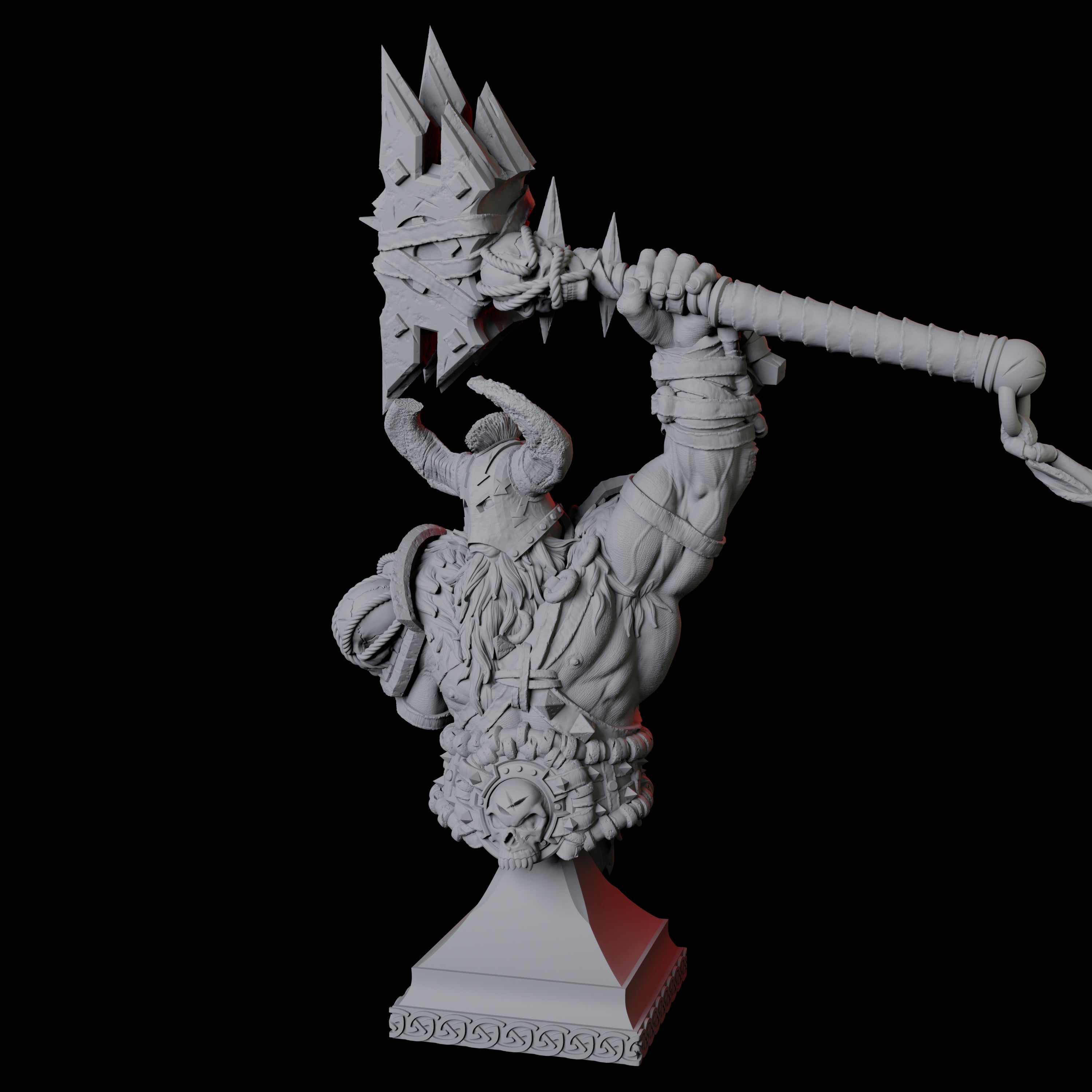 Barbarian Bust Miniature for Dungeons and Dragons