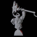Barbarian Bust Miniature for Dungeons and Dragons, Pathfinder or other TTRPGs