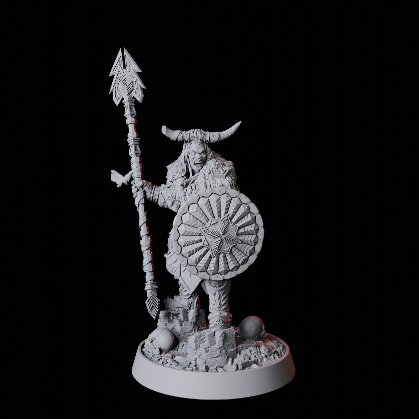 Barbarian Warrior Miniature for Dungeons and Dragons, Pathfinder or other TTRPGs