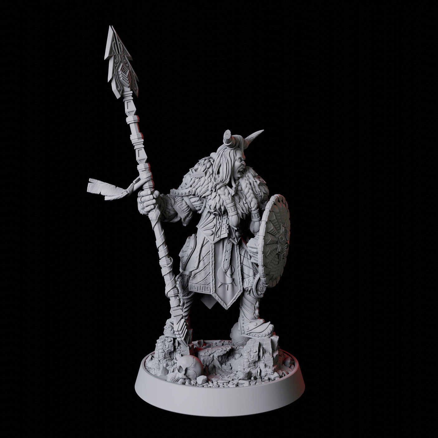 Barbarian Warrior Miniature for Dungeons and Dragons, Pathfinder or other TTRPGs