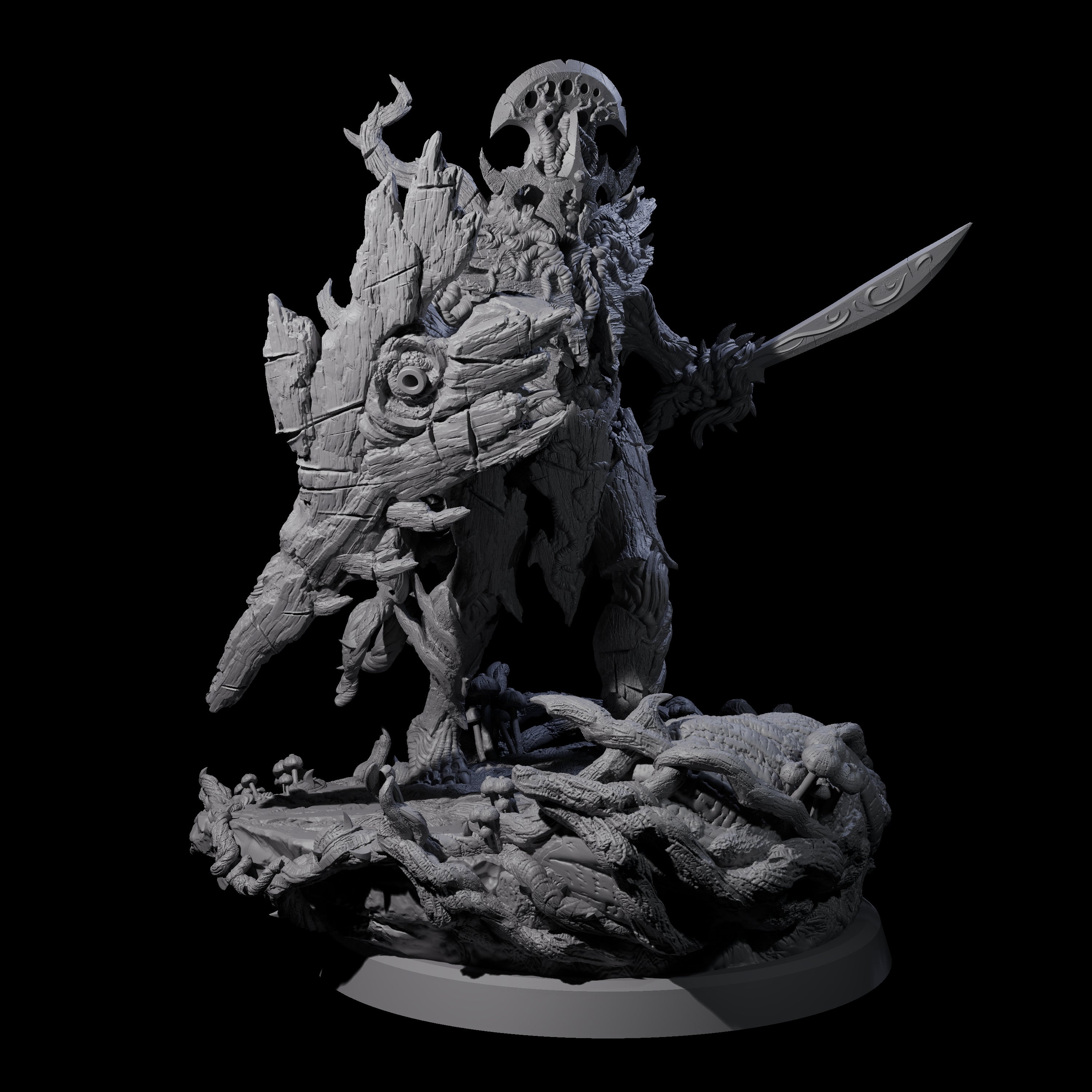 Barky Briar Knight C Miniature for Dungeons and Dragons, Pathfinder or other TTRPGs