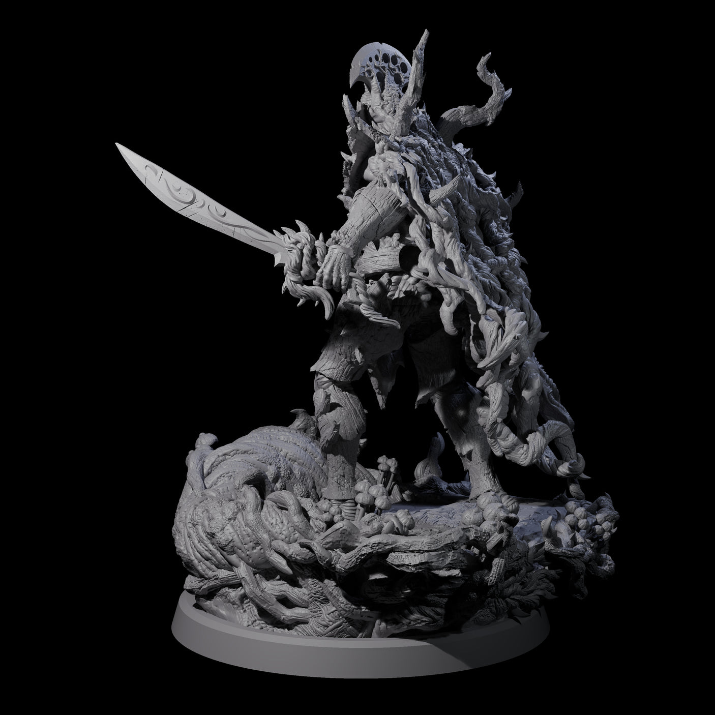 Barky Briar Knight C Miniature for Dungeons and Dragons, Pathfinder or other TTRPGs