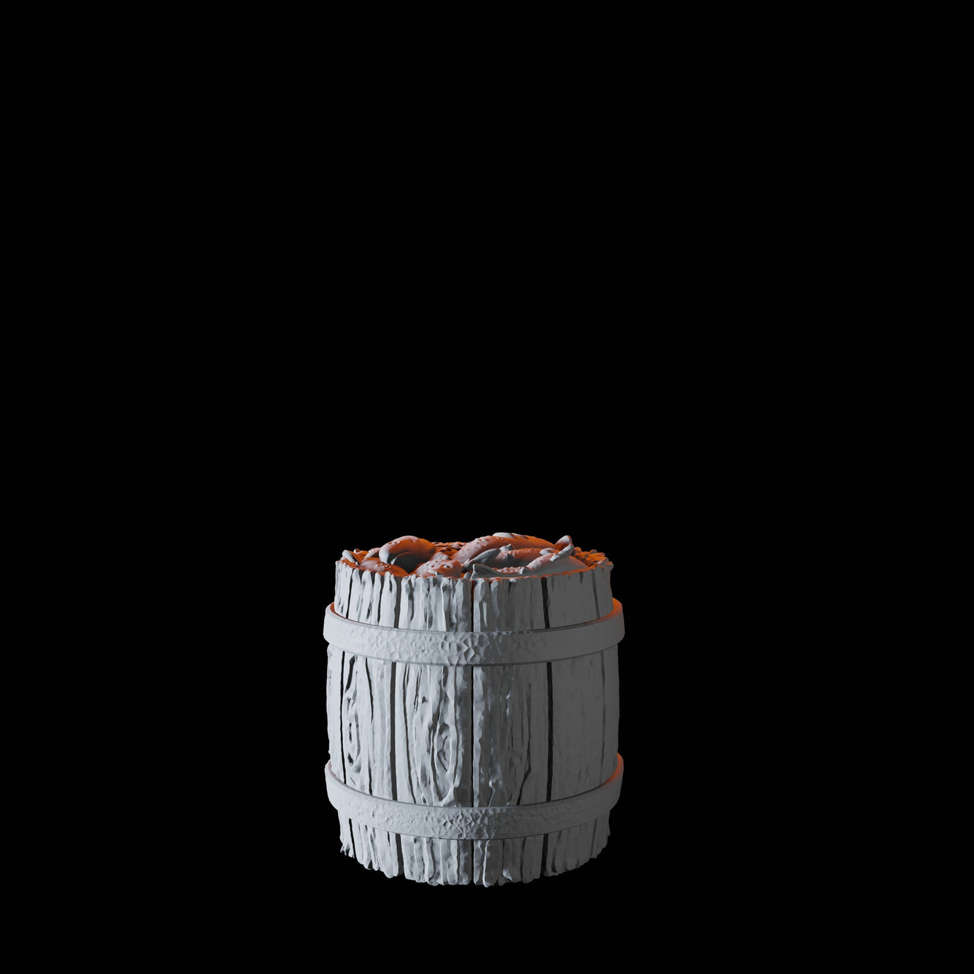 Barrel of Fish Miniature for Dungeons and Dragons, Pathfinder or other TTRPGs