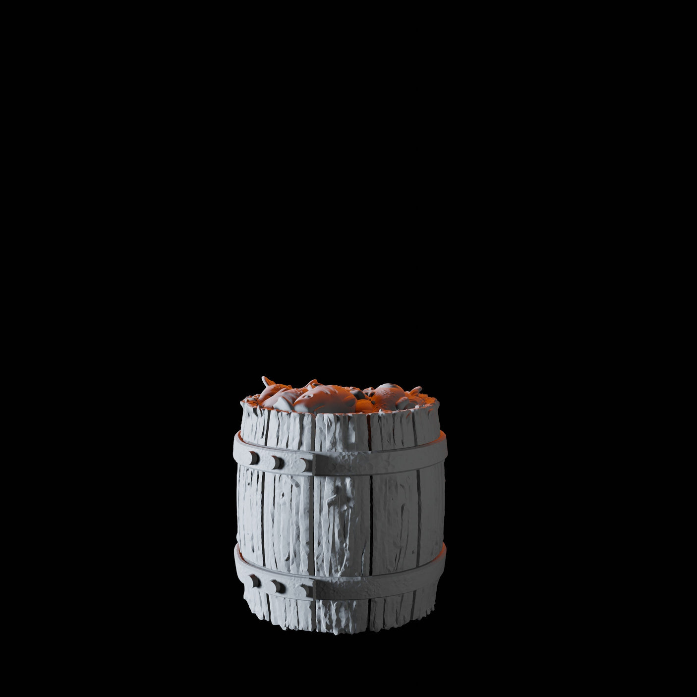 Barrel of Fish Miniature for Dungeons and Dragons, Pathfinder or other TTRPGs