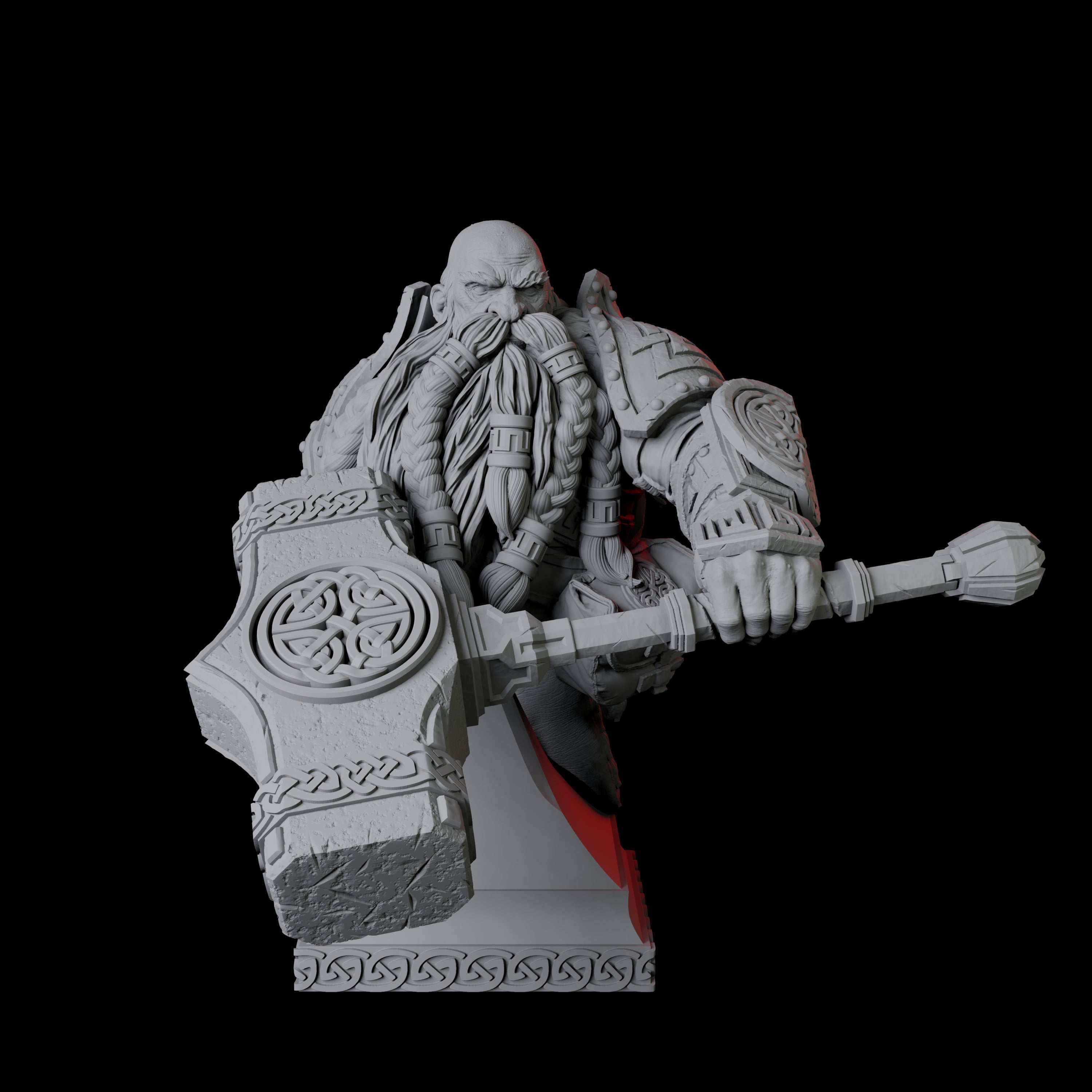 Battlehammer Dwarf Bust Miniature for Dungeons and Dragons